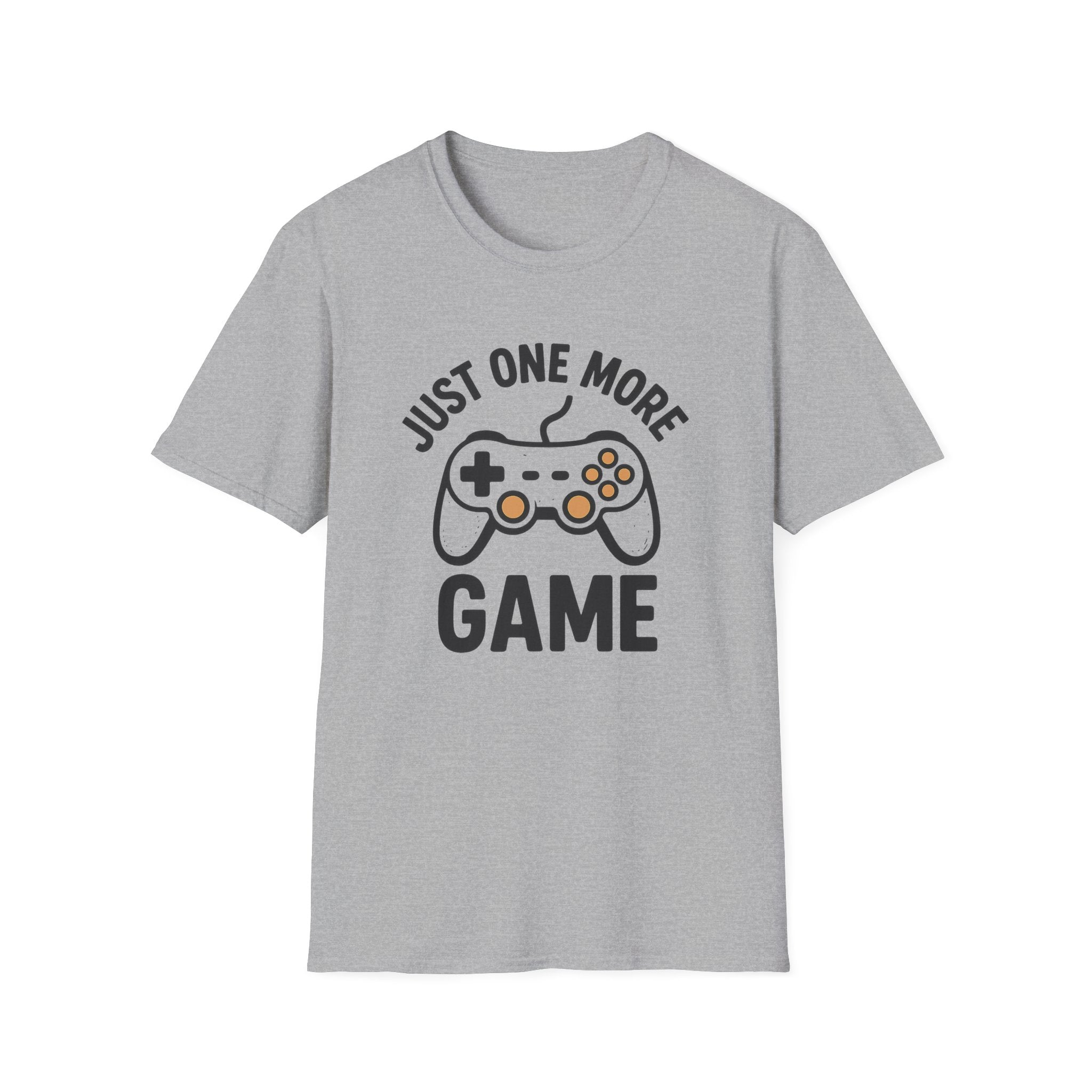 Just One More Game Unisex Softstyle T-Shirt, Gamer Tee, Video Game Shirt, Gift for Gamers, Casual Wear, Birthday Present