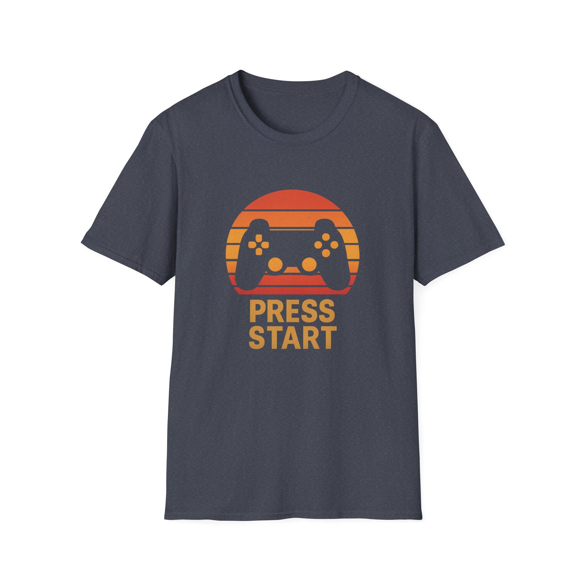Retro Gamer T-Shirt - Press Start, Unisex Game Tee, Video Game Shirt, Gift for Gamers, Casual Wear, Vintage Gaming Style