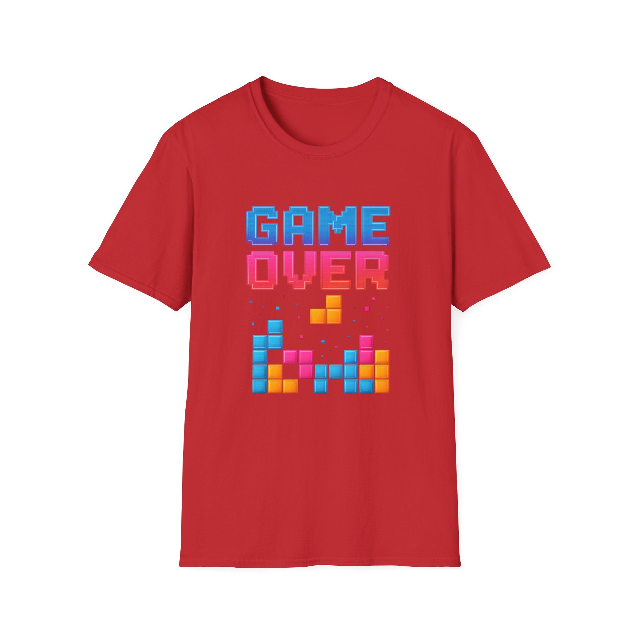 Retro Gamer T-Shirt - Game Over Tee, Unisex Softstyle Shirt, Video Game Apparel, Gamer Gift, Casual Wear, Birthday Present