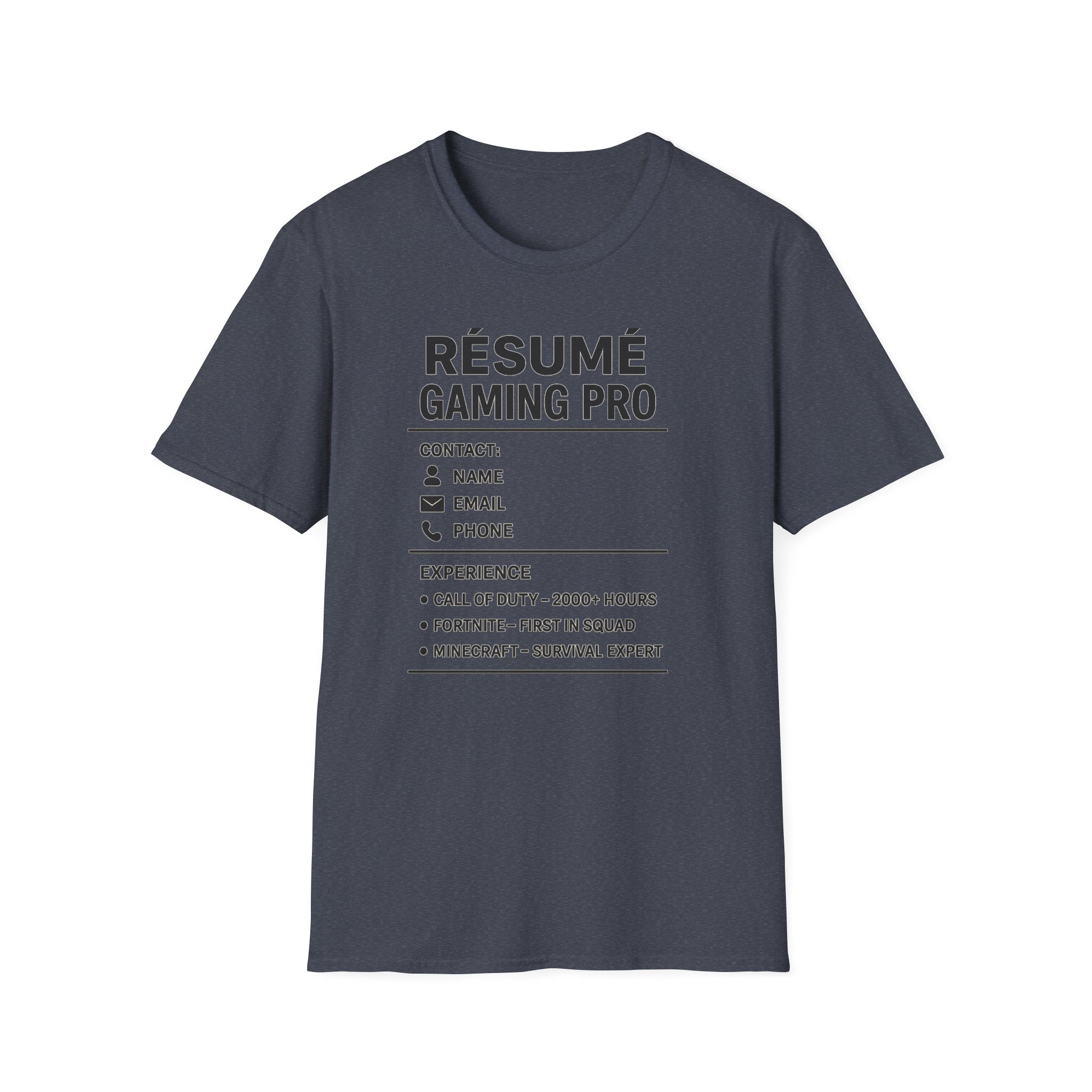 Gaming Pro Resume T-Shirt | Funny Gamer Tee | Gift for Gamers | Video Game Apparel | Casual Gaming Outfit | Gamer's Wardrobe