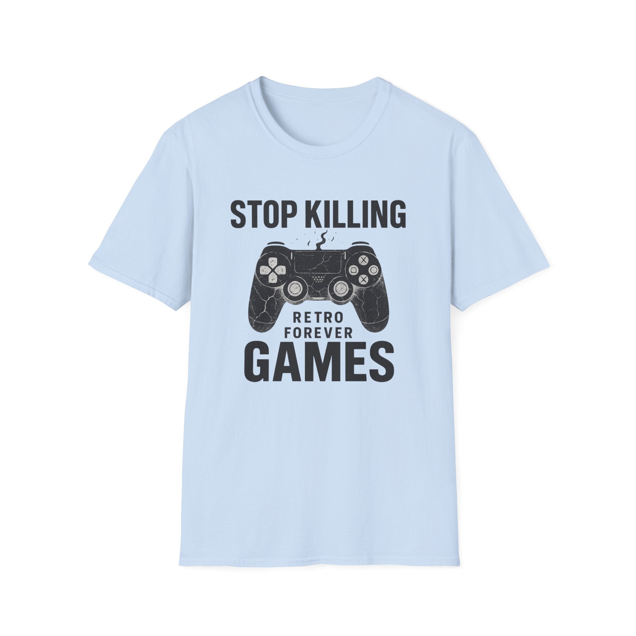 Retro Gaming T-Shirt, Stop Killing Games Tee, Gamer Gift, Video Game Apparel, Unisex Softstyle Shirt, Perfect for Birthdays, Holidays
