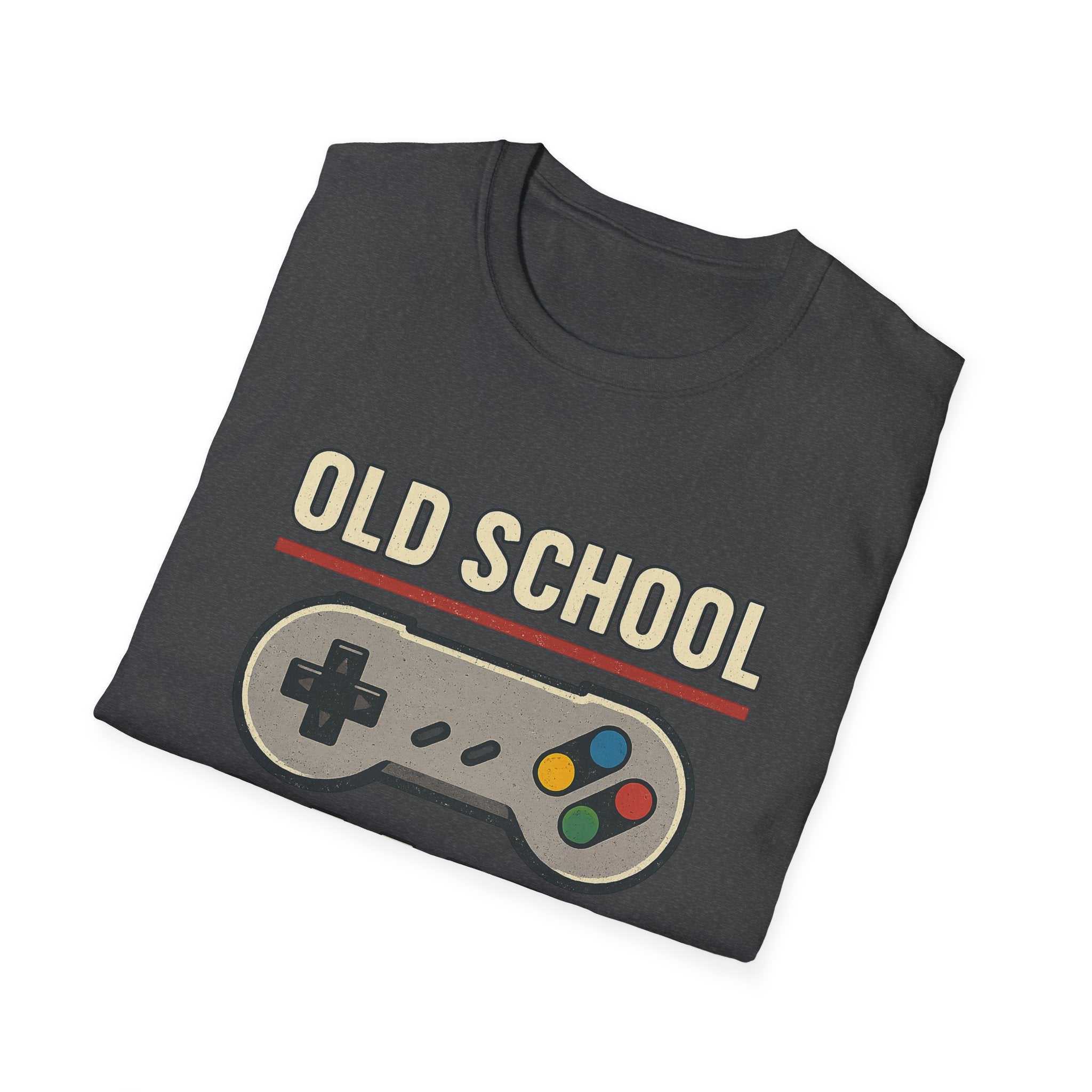 Old School Gamer Unisex Softstyle T-Shirt, Vintage Gamer Tee, Retro Video Game Shirt, Gaming Gift, Nostalgic T-Shirt