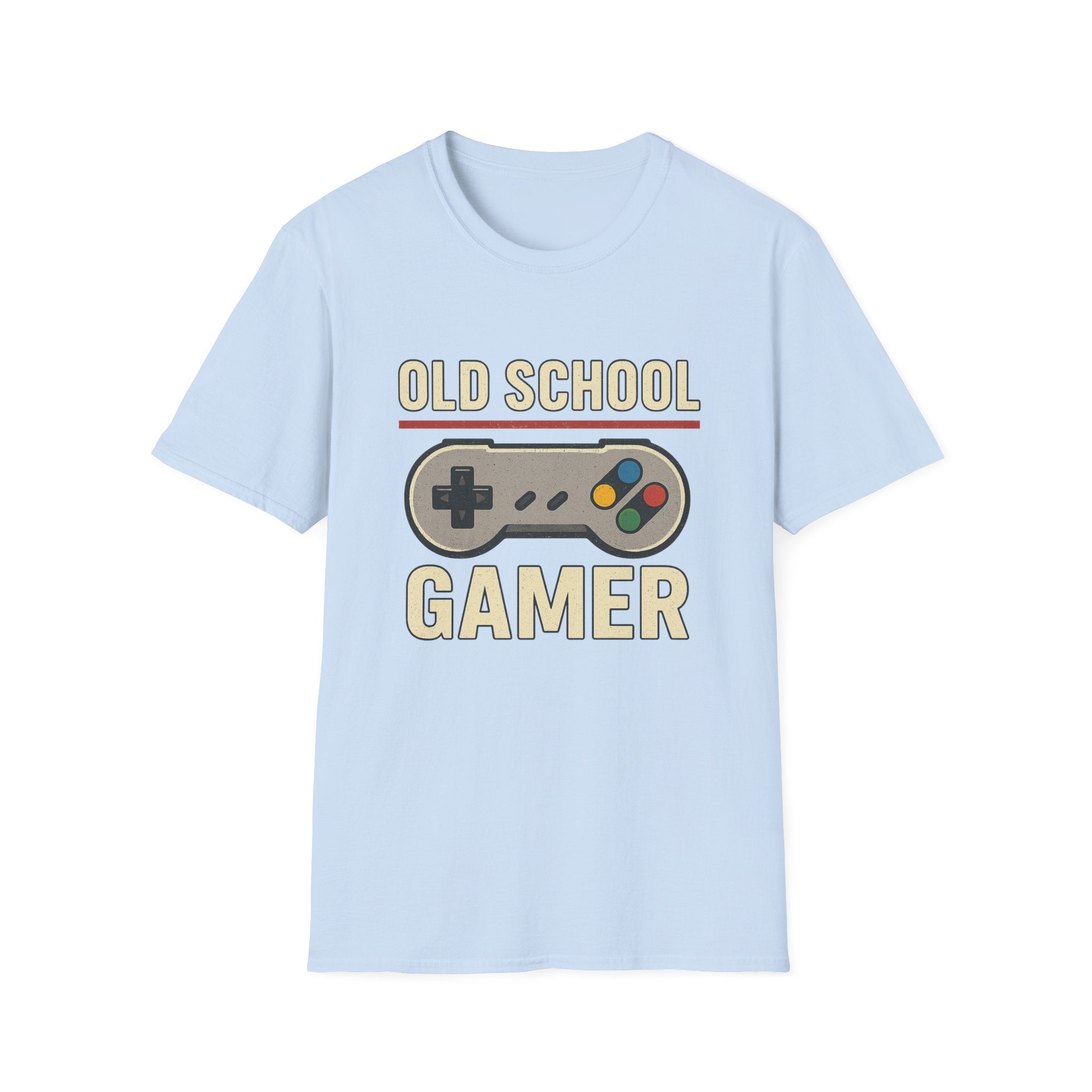 Old School Gamer Unisex Softstyle T-Shirt, Vintage Gamer Tee, Retro Video Game Shirt, Gaming Gift, Nostalgic T-Shirt