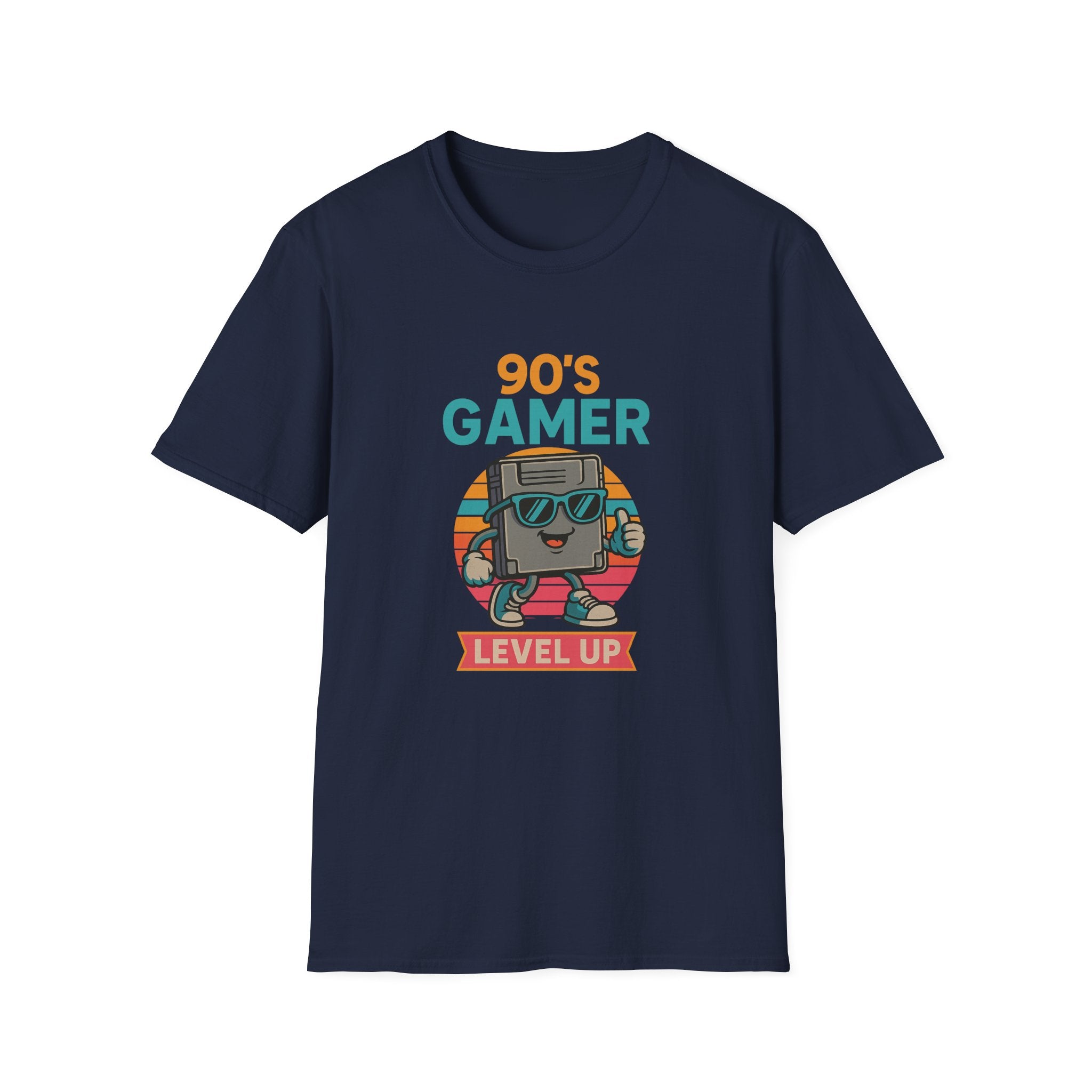 90's Gamer Level Up Unisex Softstyle T-Shirt, Retro Gaming Tee, Gift for Gamers, Nostalgic Apparel, Birthday Present, Casual Wear