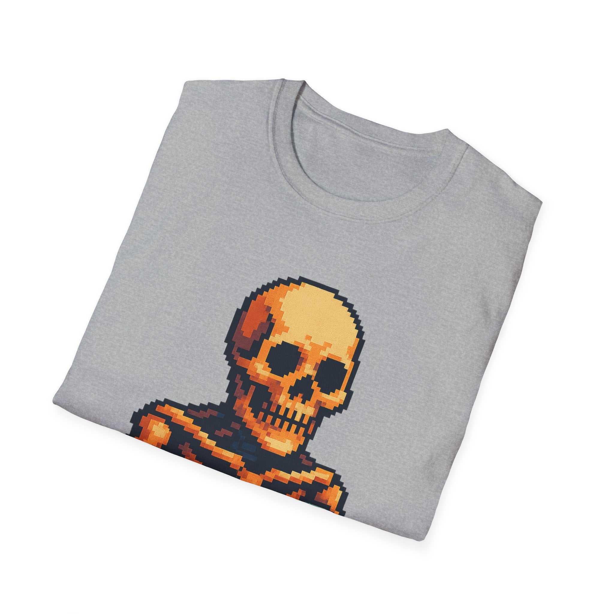 Retro Gamer Skeleton Unisex T-Shirt | Fun Graphic Tee for Gamers | Perfect for Halloween, Gaming Events, Casual Wear, Gift Ideas
