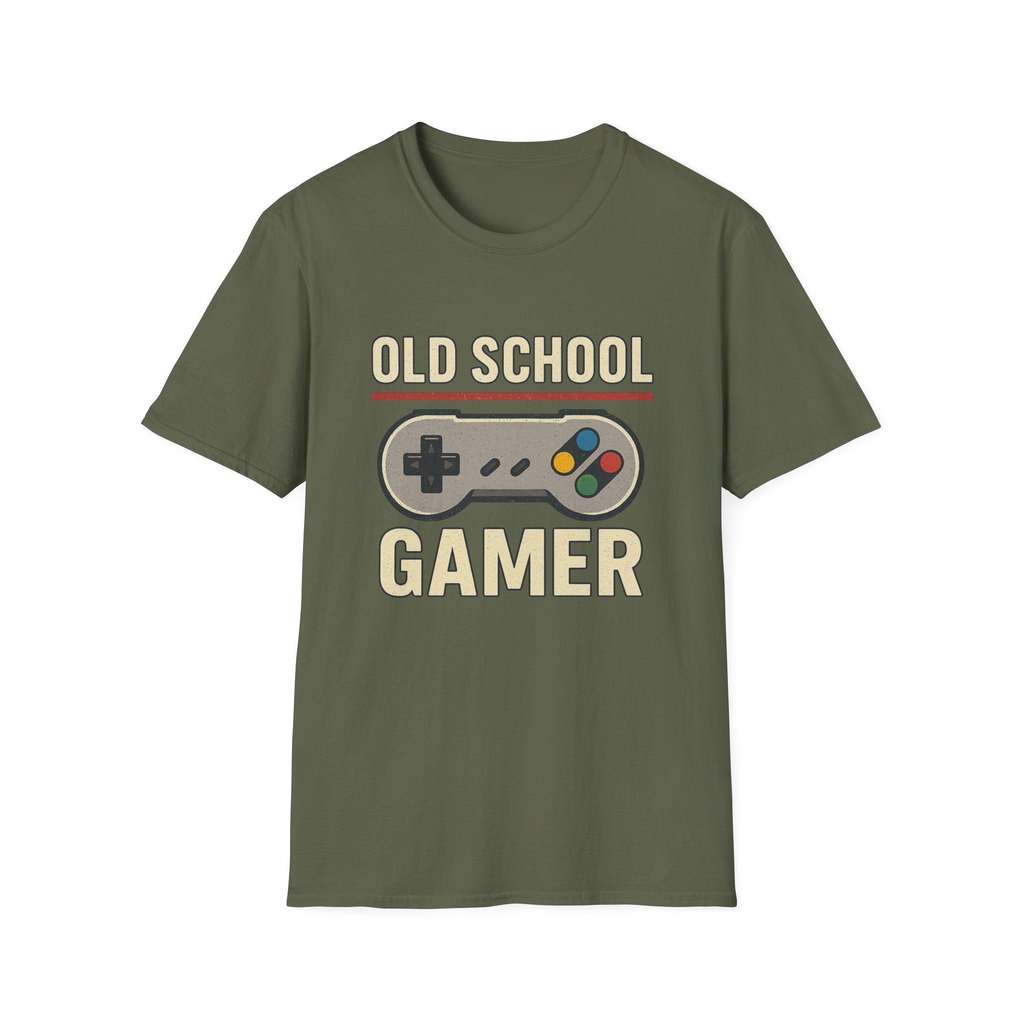 Old School Gamer Unisex Softstyle T-Shirt, Vintage Gamer Tee, Retro Video Game Shirt, Gaming Gift, Nostalgic T-Shirt