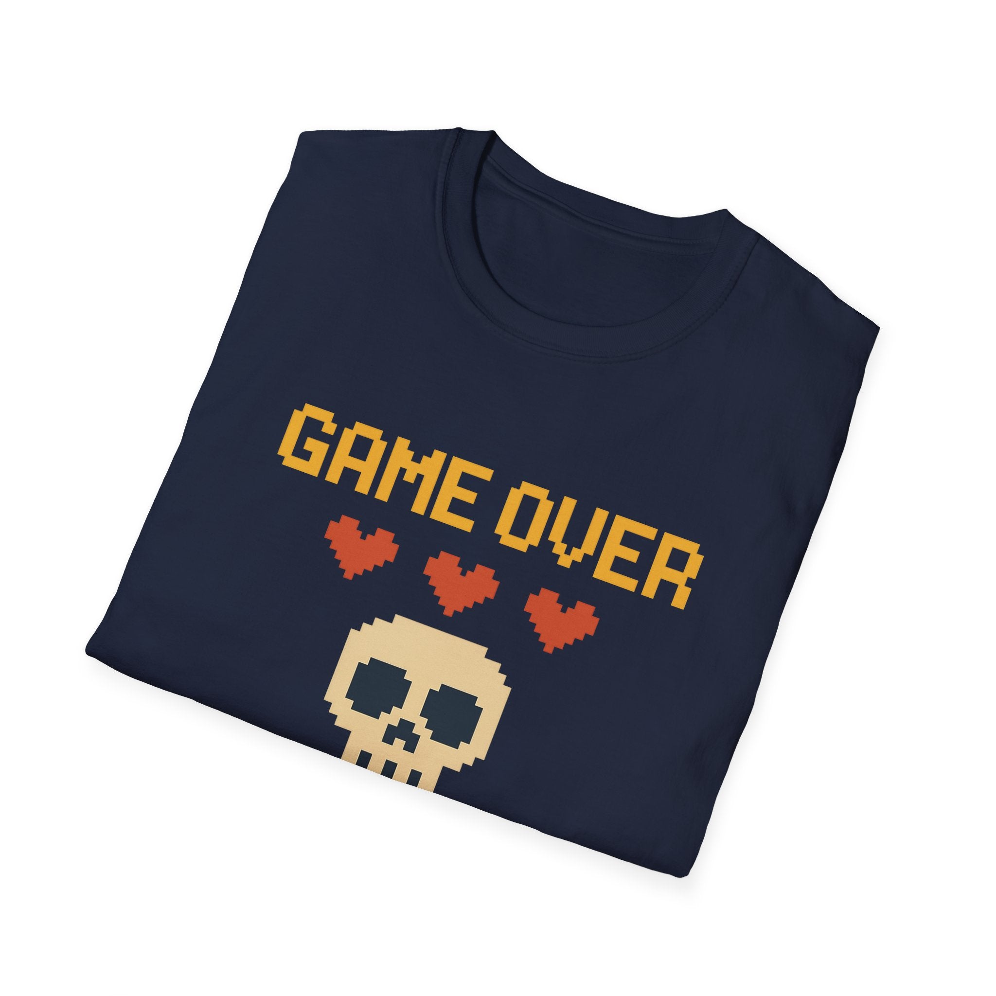 Game Over Vibe Unisex T-Shirt, Fun Gamer Tee, Retro Video Game Shirt, Gift for Gamers, Casual Wear, Everyday Style