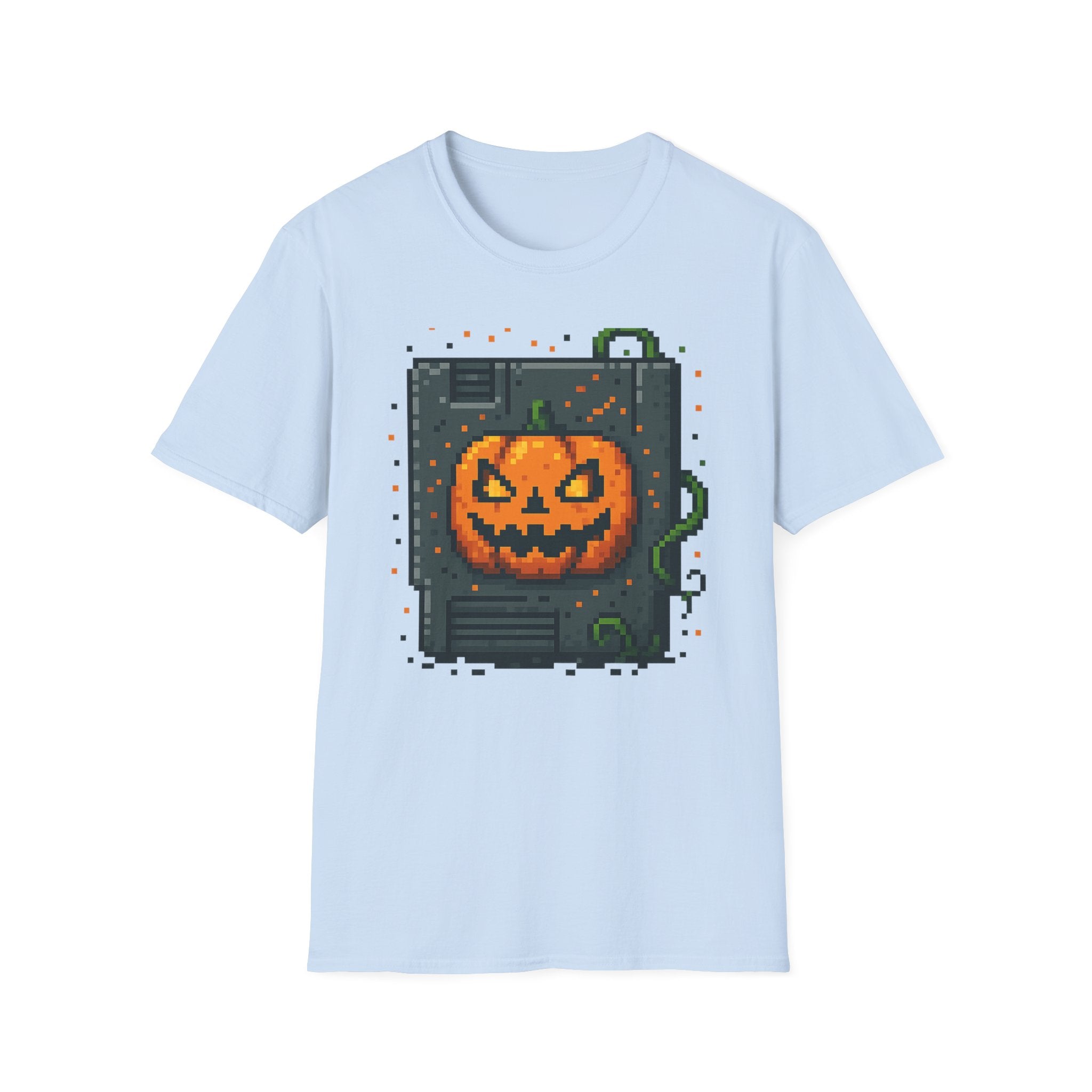 Halloween Inspired Unisex Softstyle T-Shirt, Spooky Graphic Tee, Fall Fashion, Trick or Treat Shirt, Pumpkin Design, Casual Wear