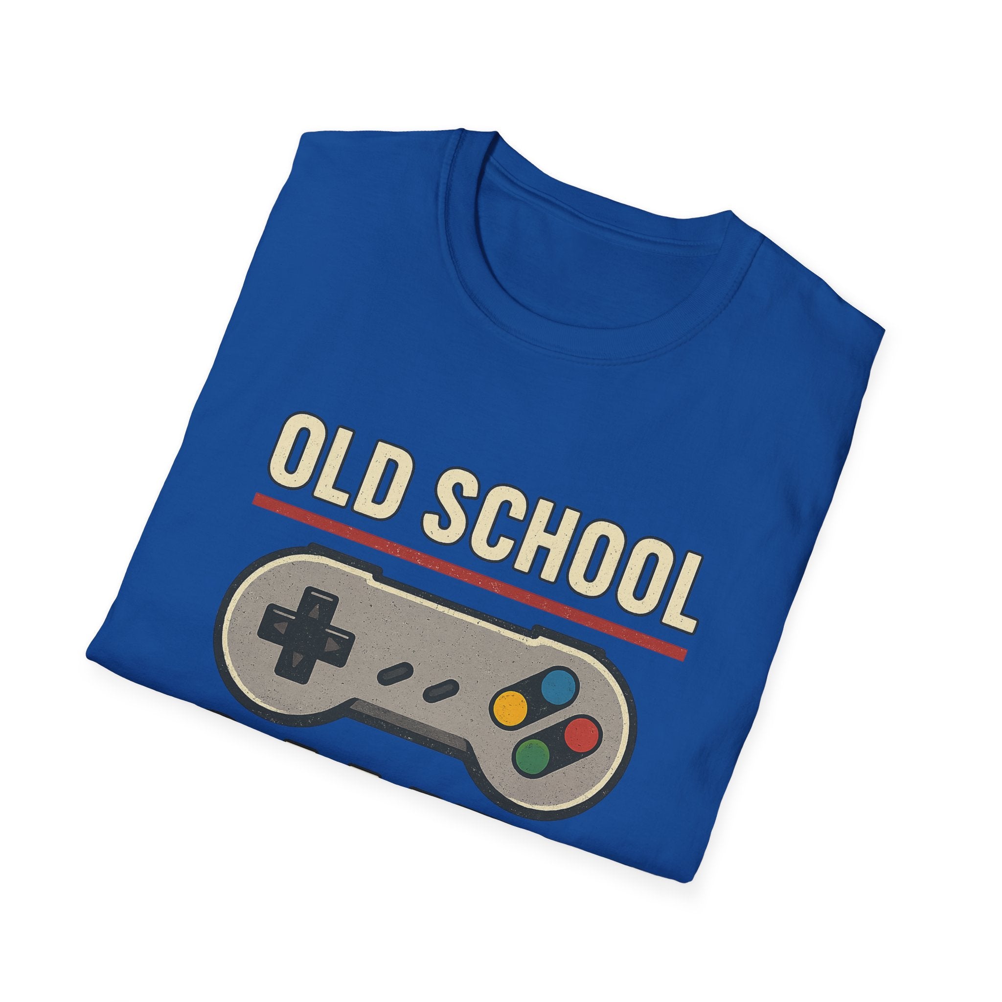 Old School Gamer Unisex Softstyle T-Shirt, Vintage Gamer Tee, Retro Video Game Shirt, Gaming Gift, Nostalgic T-Shirt