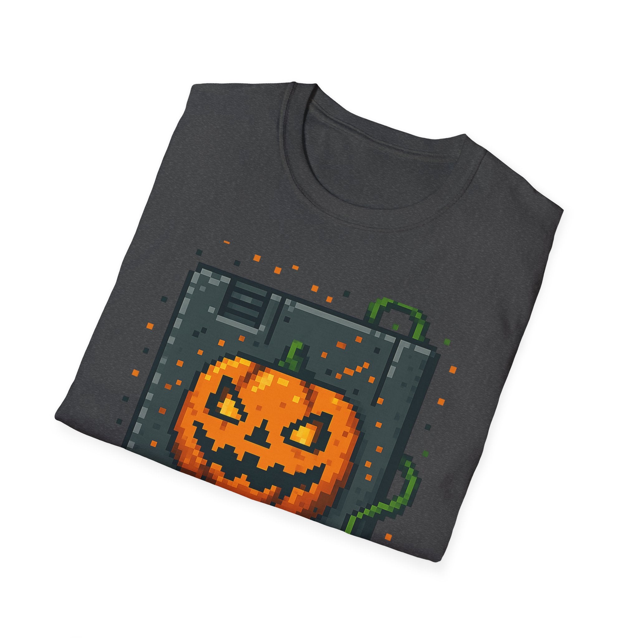 Halloween Inspired Unisex Softstyle T-Shirt, Spooky Graphic Tee, Fall Fashion, Trick or Treat Shirt, Pumpkin Design, Casual Wear