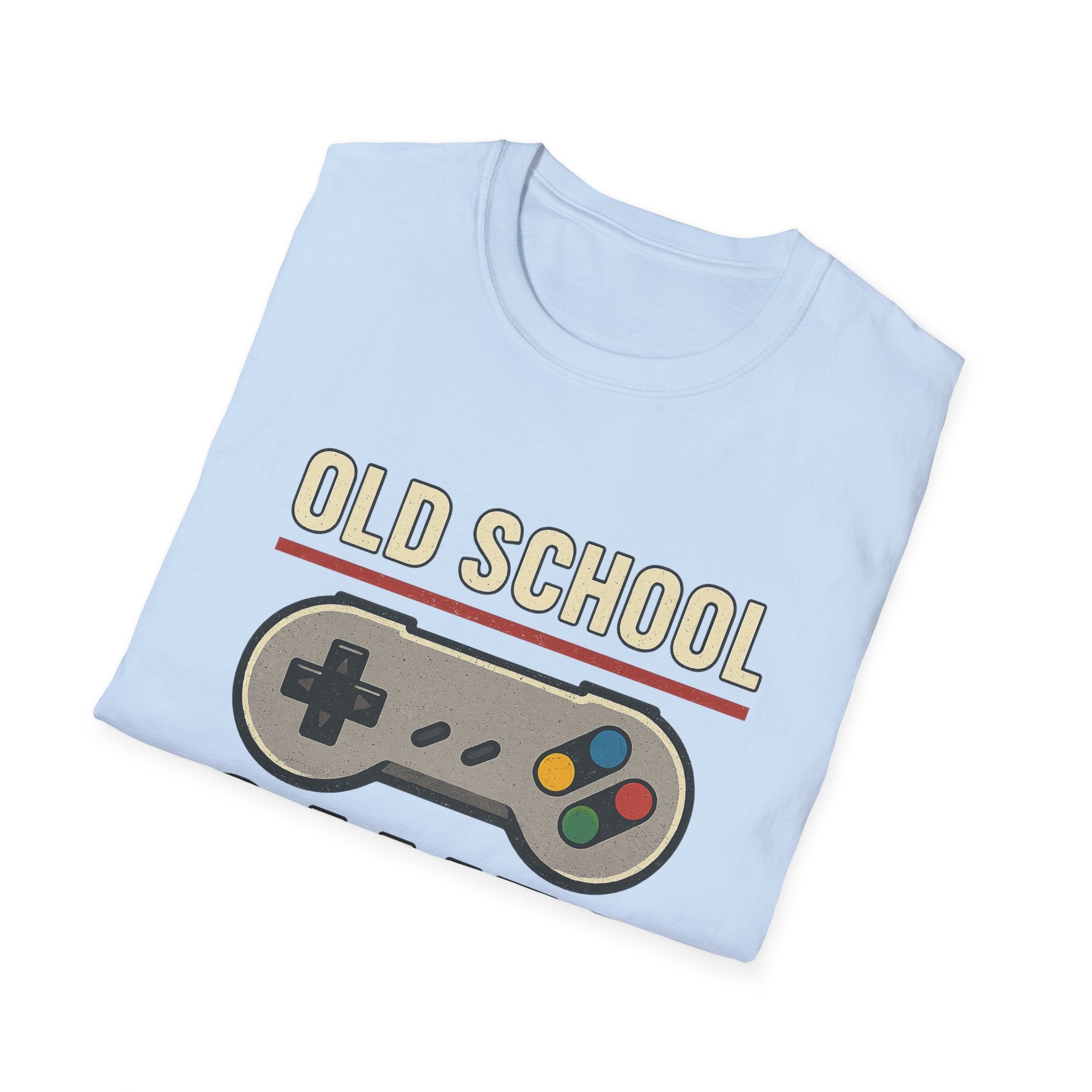 Old School Gamer Unisex Softstyle T-Shirt, Vintage Gamer Tee, Retro Video Game Shirt, Gaming Gift, Nostalgic T-Shirt