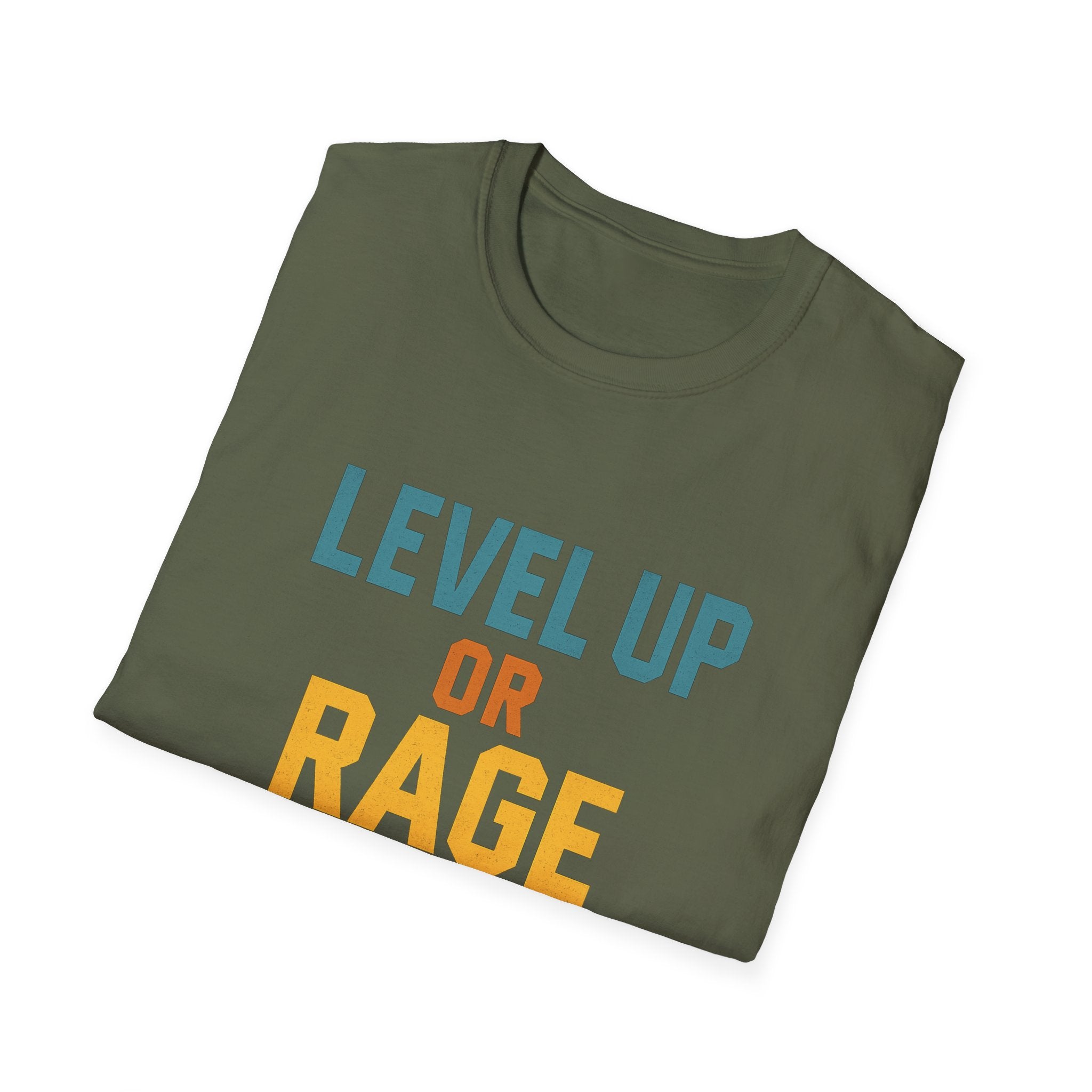 Level Up or Rage Quit Gamer T-Shirt, Unisex Tee for Gamers, Casual Wear, Gift for Gamers, Birthday Gift