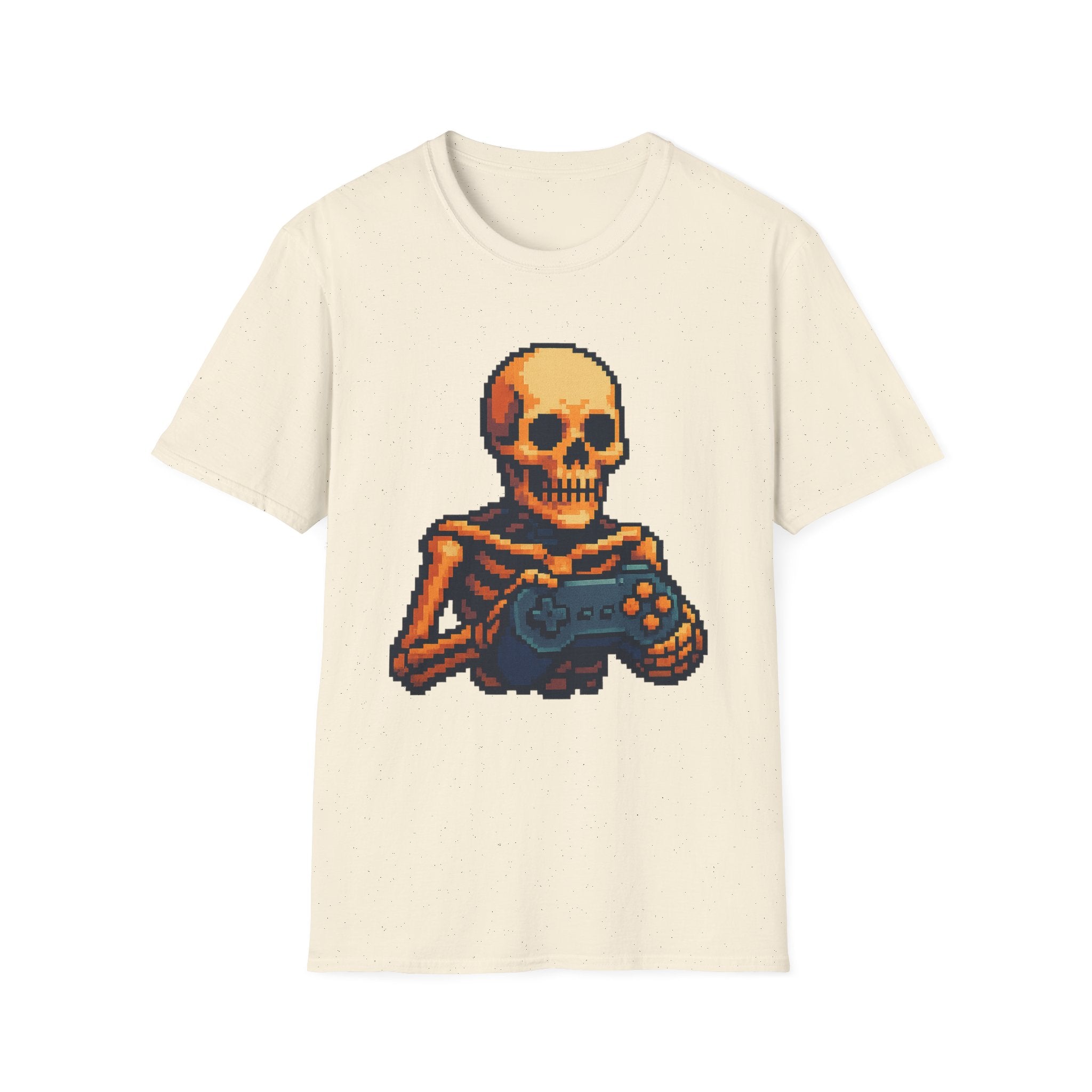Retro Gamer Skeleton Unisex T-Shirt | Fun Graphic Tee for Gamers | Perfect for Halloween, Gaming Events, Casual Wear, Gift Ideas