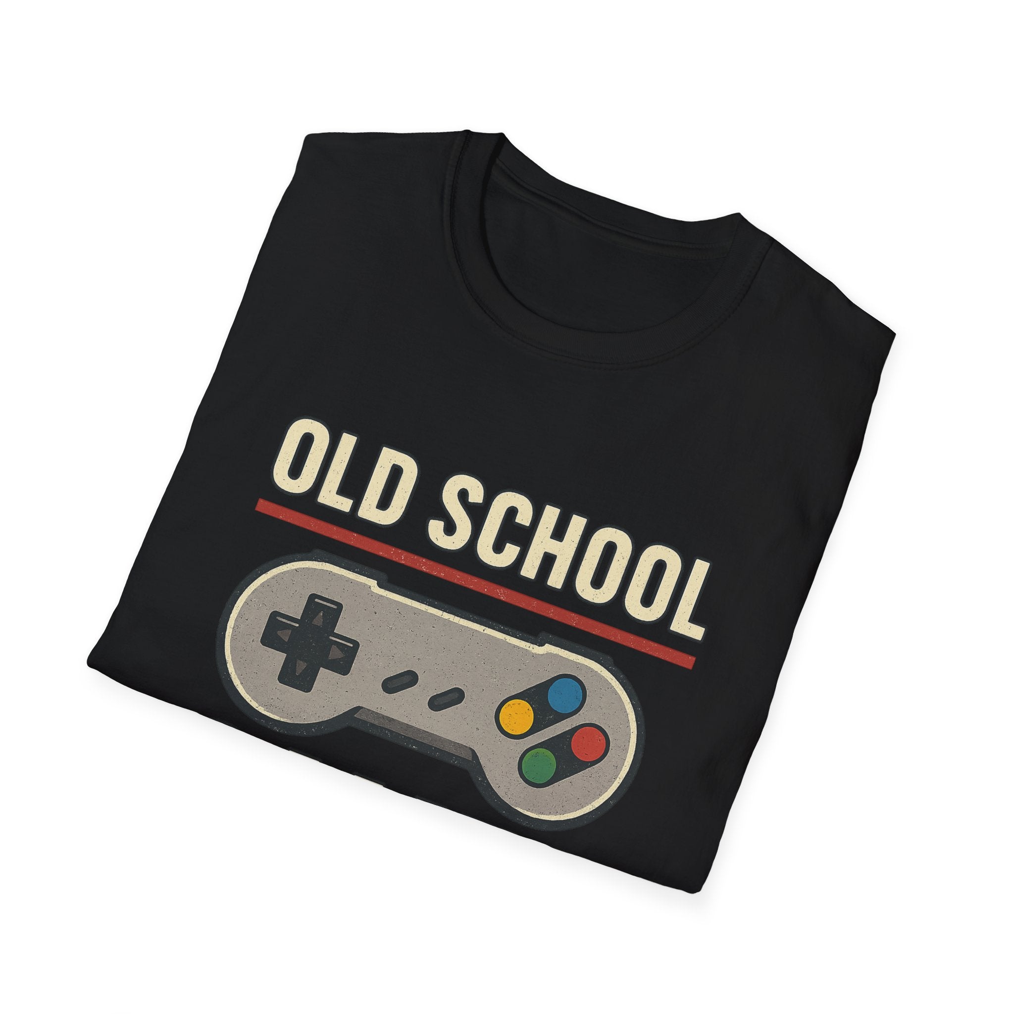 Old School Gamer Unisex Softstyle T-Shirt, Vintage Gamer Tee, Retro Video Game Shirt, Gaming Gift, Nostalgic T-Shirt