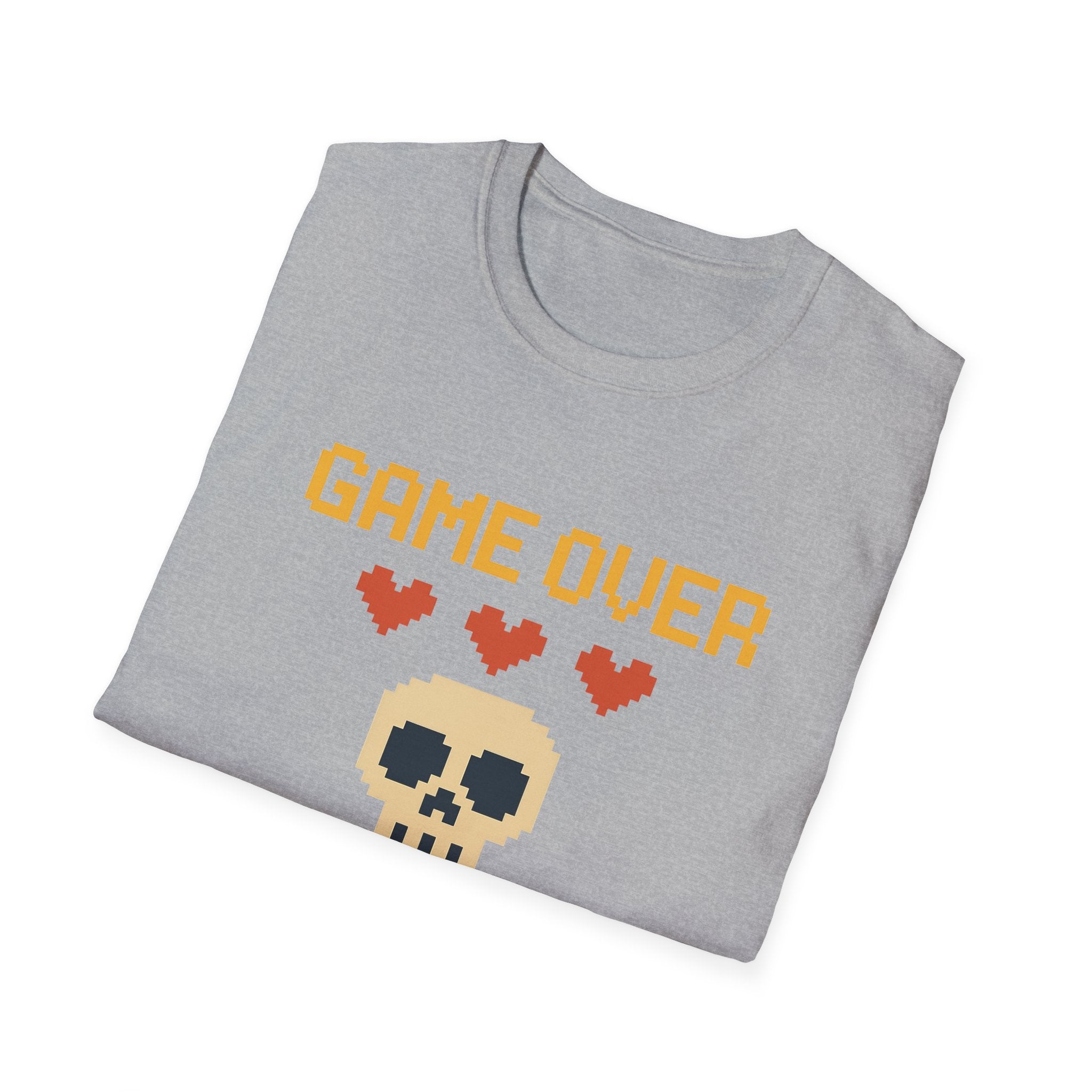 Game Over Vibe Unisex T-Shirt, Fun Gamer Tee, Retro Video Game Shirt, Gift for Gamers, Casual Wear, Everyday Style