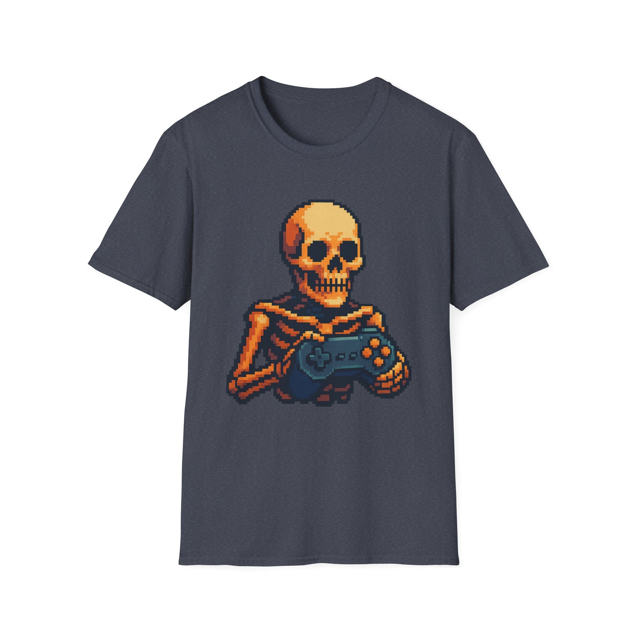 Retro Gamer Skeleton Unisex T-Shirt | Fun Graphic Tee for Gamers | Perfect for Halloween, Gaming Events, Casual Wear, Gift Ideas