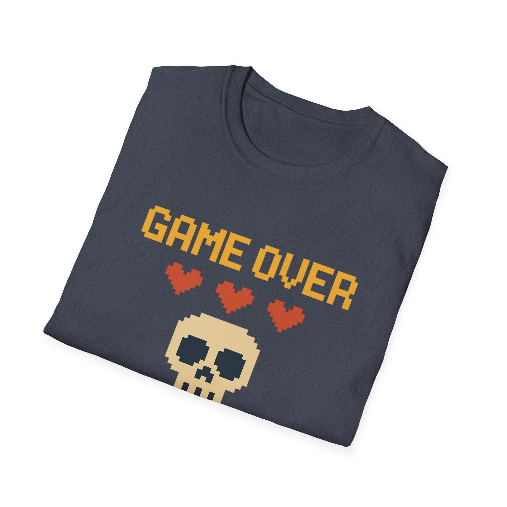 Game Over Vibe Unisex T-Shirt, Fun Gamer Tee, Retro Video Game Shirt, Gift for Gamers, Casual Wear, Everyday Style