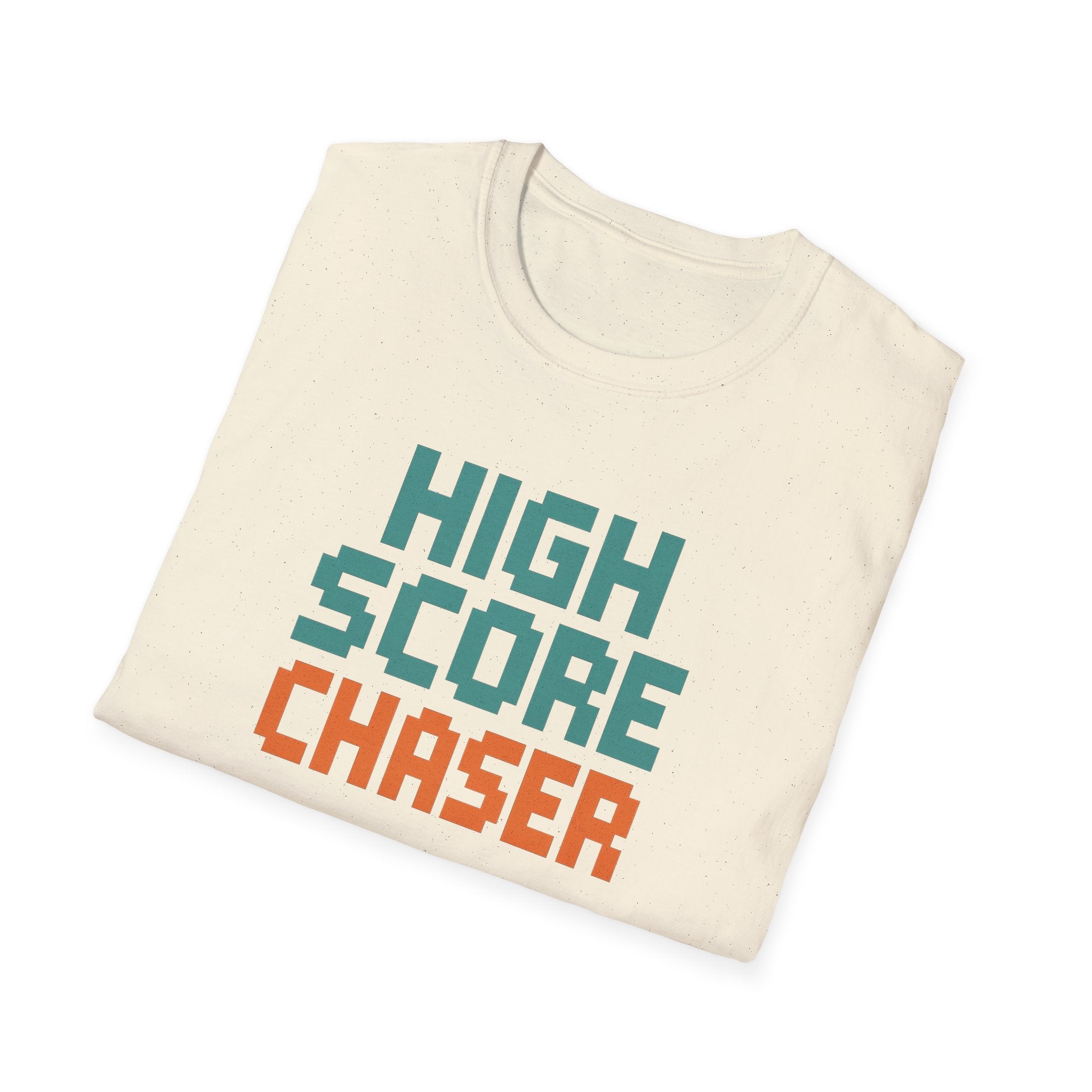 High Score Chaser T-Shirt - Retro Gamer Tee, Cute Gift for Gamers, Birthday, Christmas, Unisex Softstyle Tee