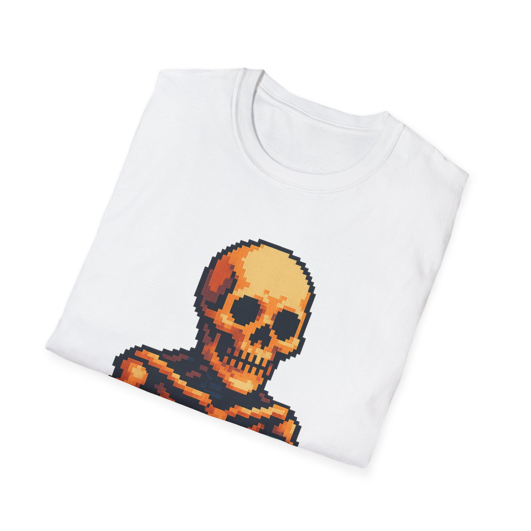 Retro Gamer Skeleton Unisex T-Shirt | Fun Graphic Tee for Gamers | Perfect for Halloween, Gaming Events, Casual Wear, Gift Ideas