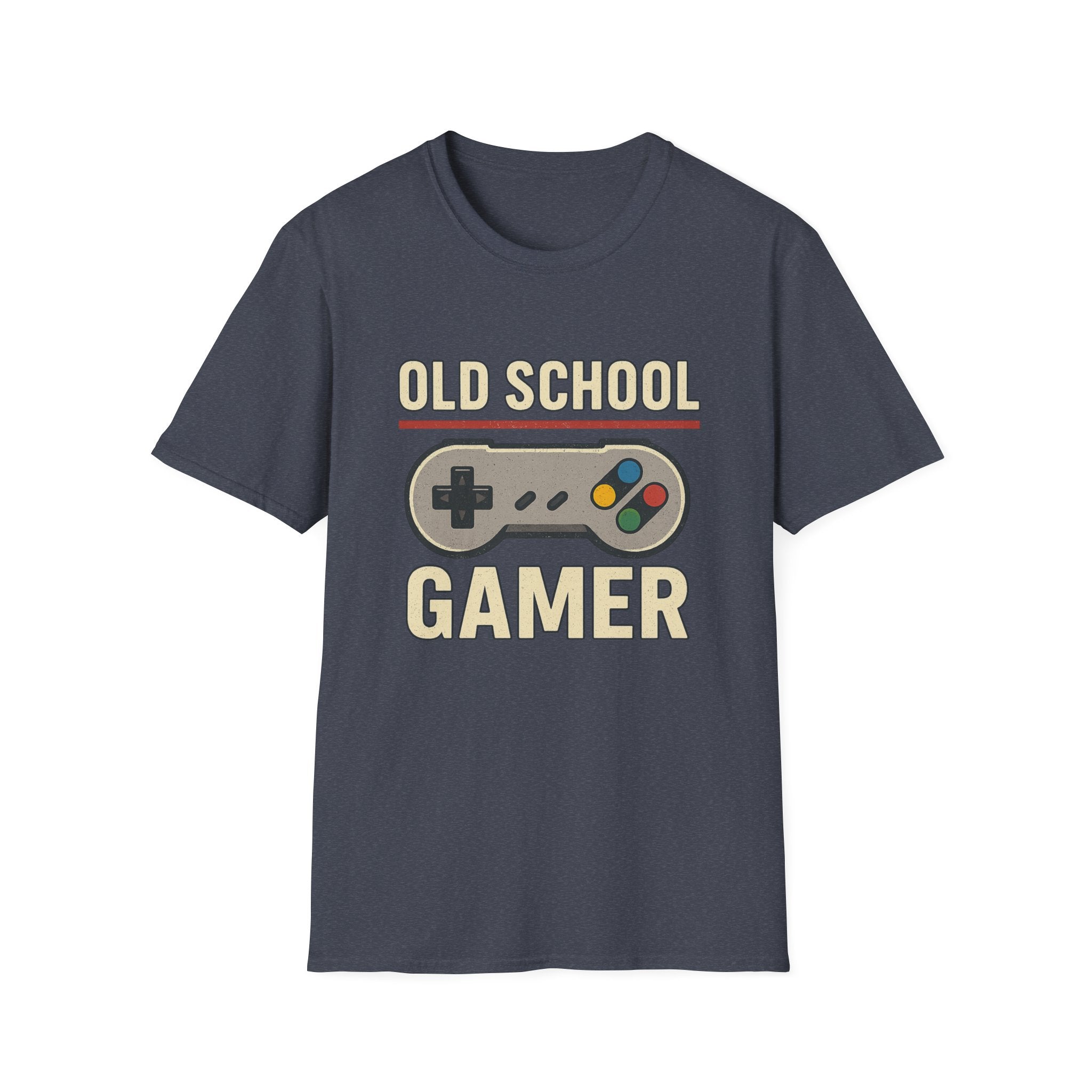 Old School Gamer Unisex Softstyle T-Shirt, Vintage Gamer Tee, Retro Video Game Shirt, Gaming Gift, Nostalgic T-Shirt