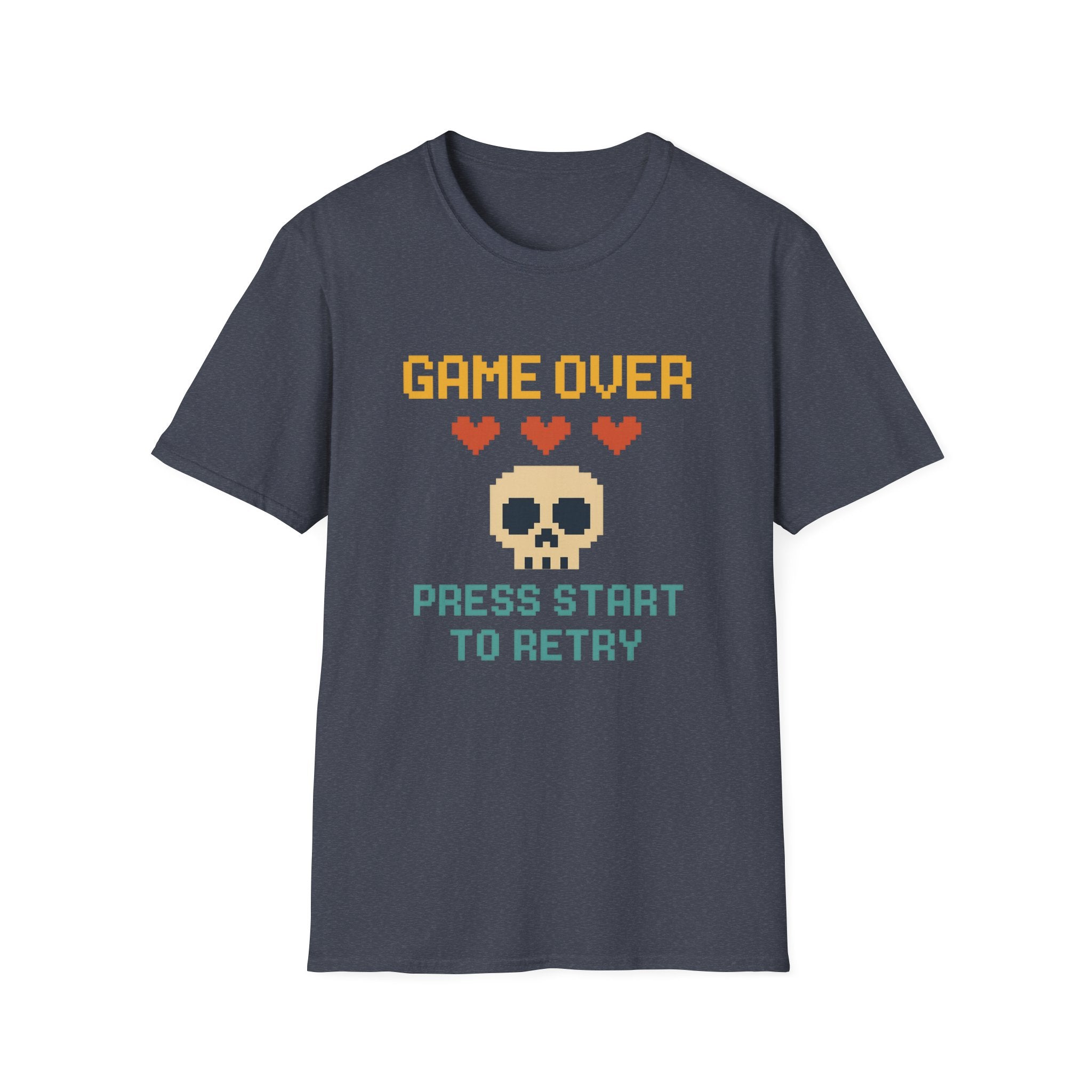 Game Over Vibe Unisex T-Shirt, Fun Gamer Tee, Retro Video Game Shirt, Gift for Gamers, Casual Wear, Everyday Style