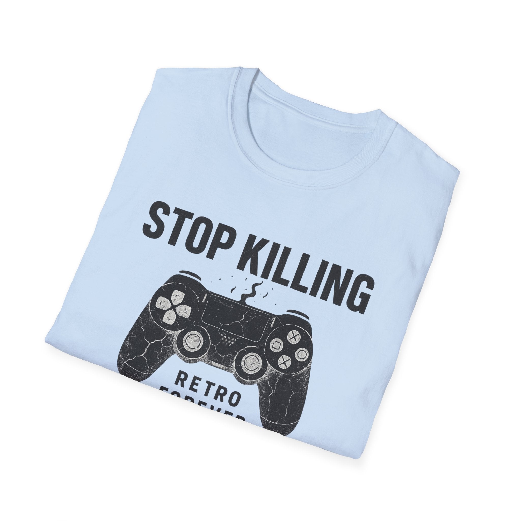 Retro Gaming T-Shirt, Stop Killing Games Tee, Gamer Gift, Video Game Apparel, Unisex Softstyle Shirt, Perfect for Birthdays, Holidays