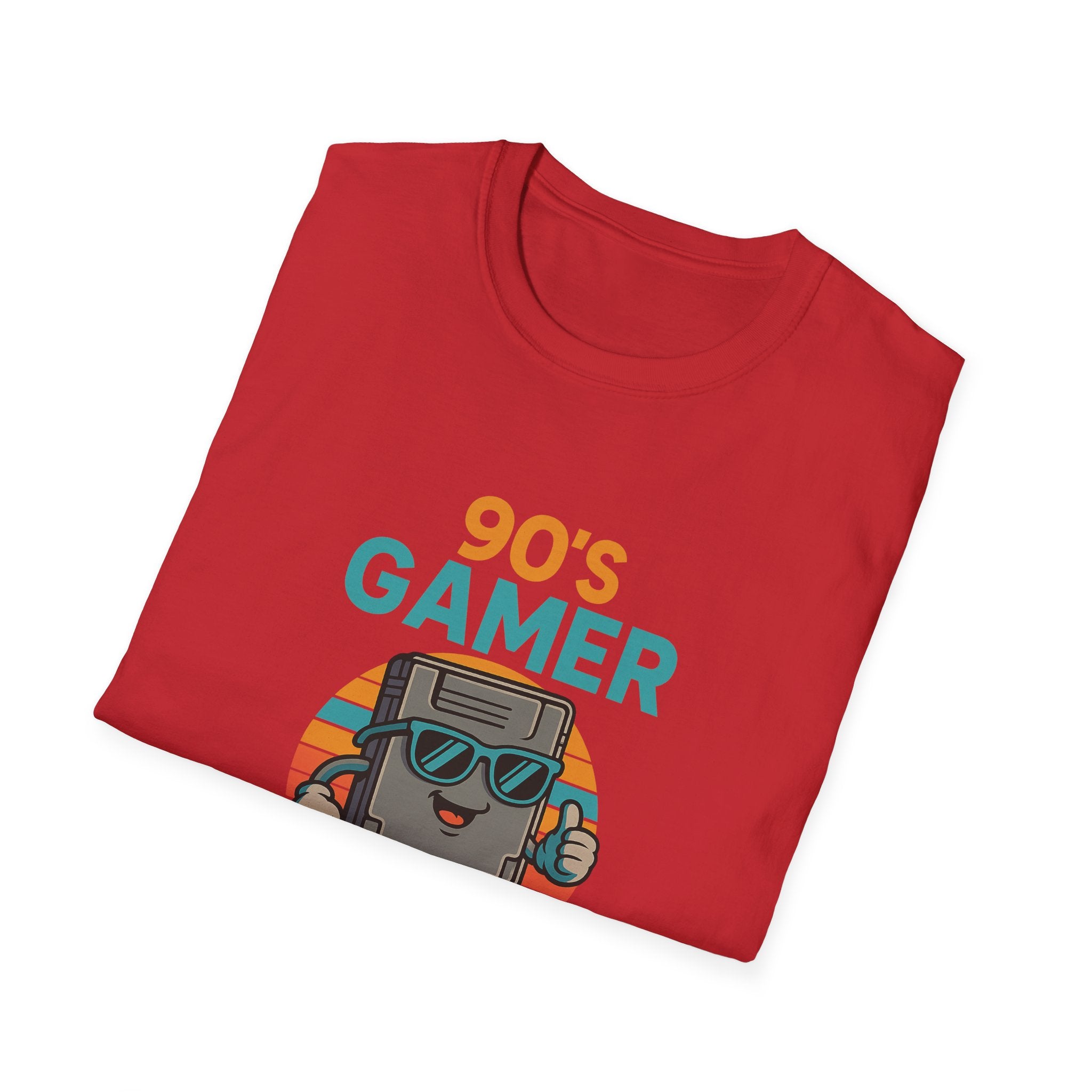 90's Gamer Level Up Unisex Softstyle T-Shirt, Retro Gaming Tee, Gift for Gamers, Nostalgic Apparel, Birthday Present, Casual Wear