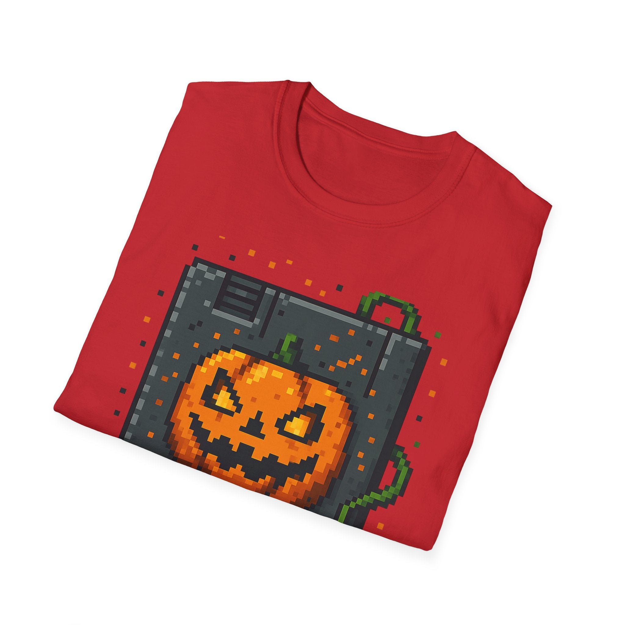 Halloween Inspired Unisex Softstyle T-Shirt, Spooky Graphic Tee, Fall Fashion, Trick or Treat Shirt, Pumpkin Design, Casual Wear