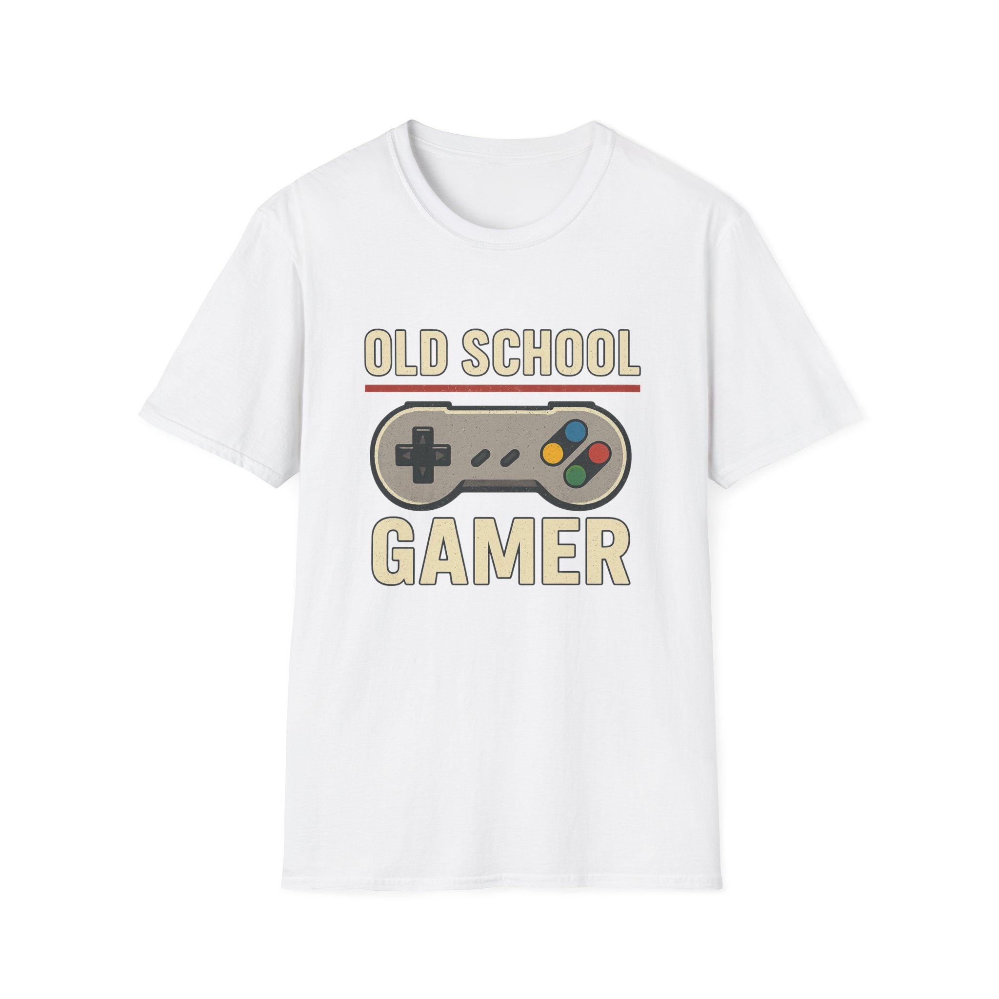 Old School Gamer Unisex Softstyle T-Shirt, Vintage Gamer Tee, Retro Video Game Shirt, Gaming Gift, Nostalgic T-Shirt