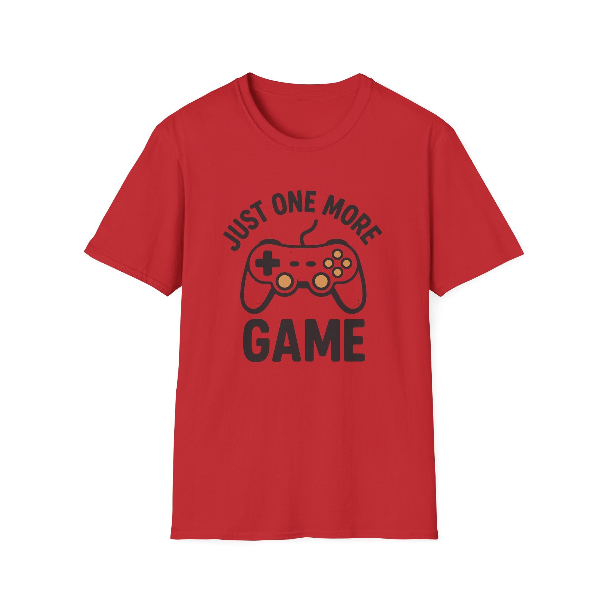 Just One More Game Unisex Softstyle T-Shirt, Gamer Tee, Video Game Shirt, Gift for Gamers, Casual Wear, Birthday Present