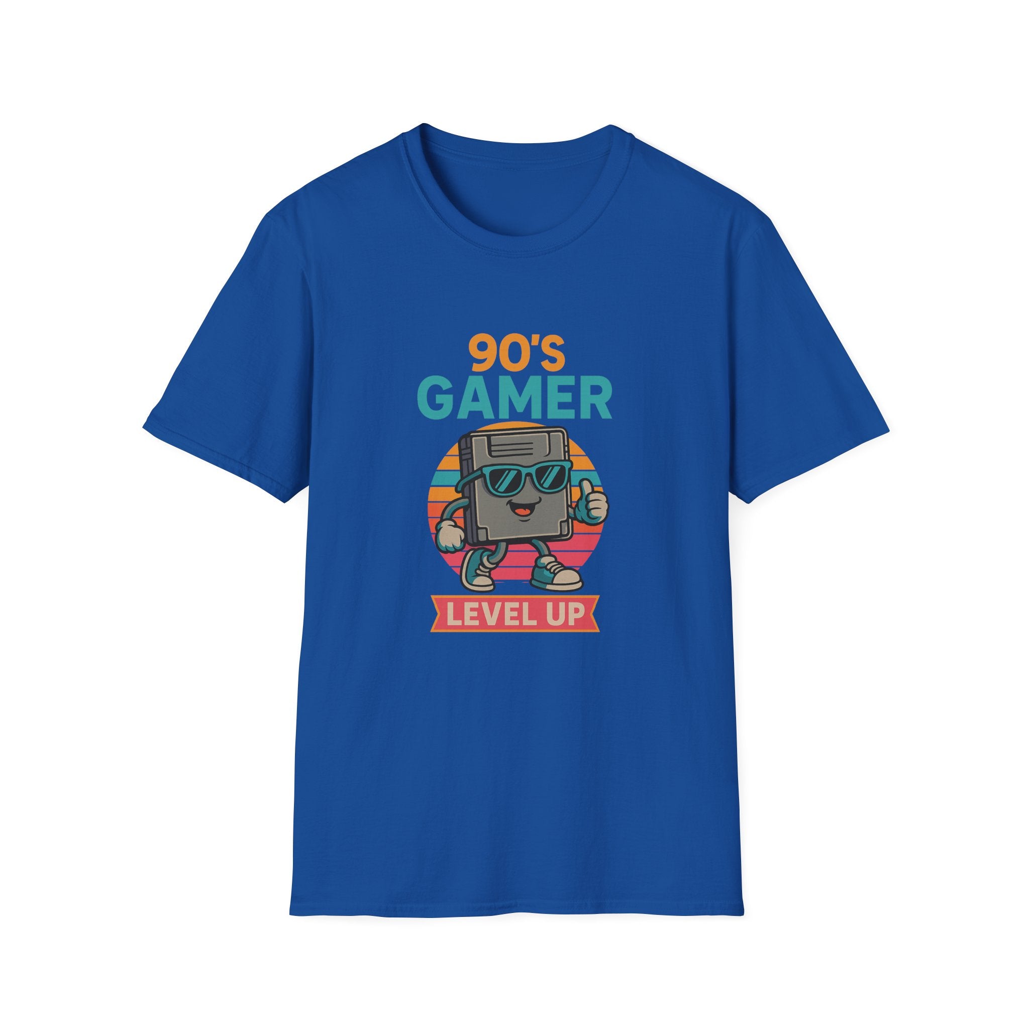 90's Gamer Level Up Unisex Softstyle T-Shirt, Retro Gaming Tee, Gift for Gamers, Nostalgic Apparel, Birthday Present, Casual Wear