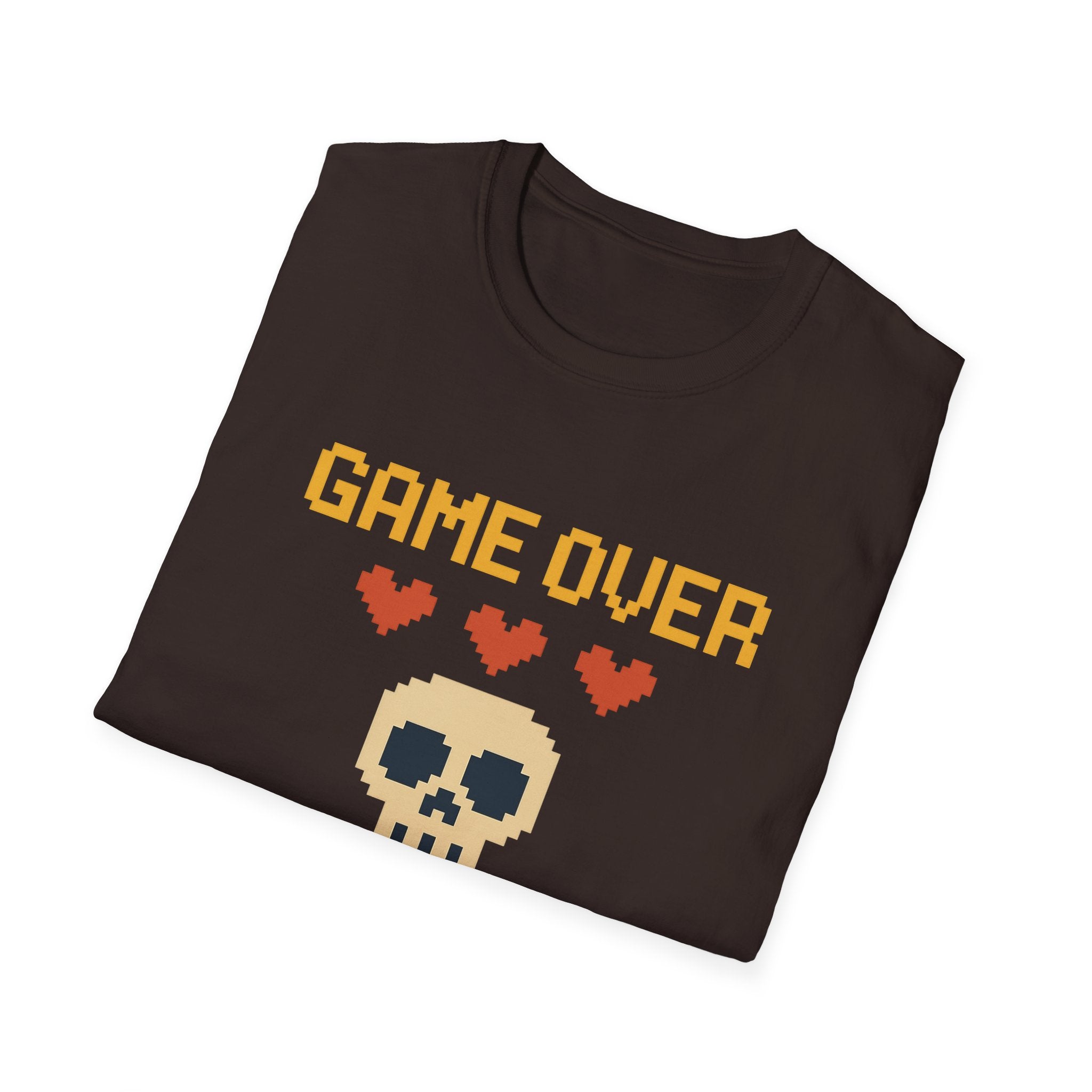 Game Over Vibe Unisex T-Shirt, Fun Gamer Tee, Retro Video Game Shirt, Gift for Gamers, Casual Wear, Everyday Style