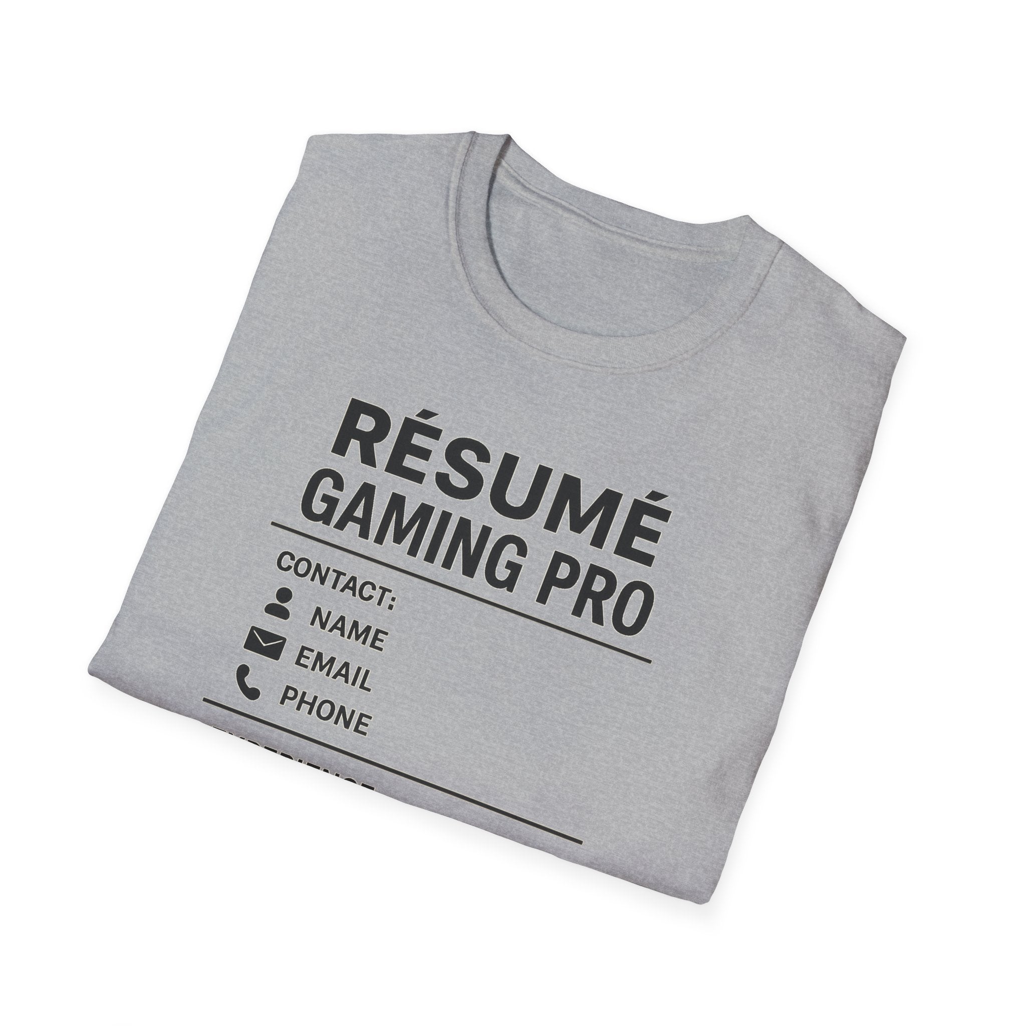 Gaming Pro Resume T-Shirt | Funny Gamer Tee | Gift for Gamers | Video Game Apparel | Casual Gaming Outfit | Gamer's Wardrobe