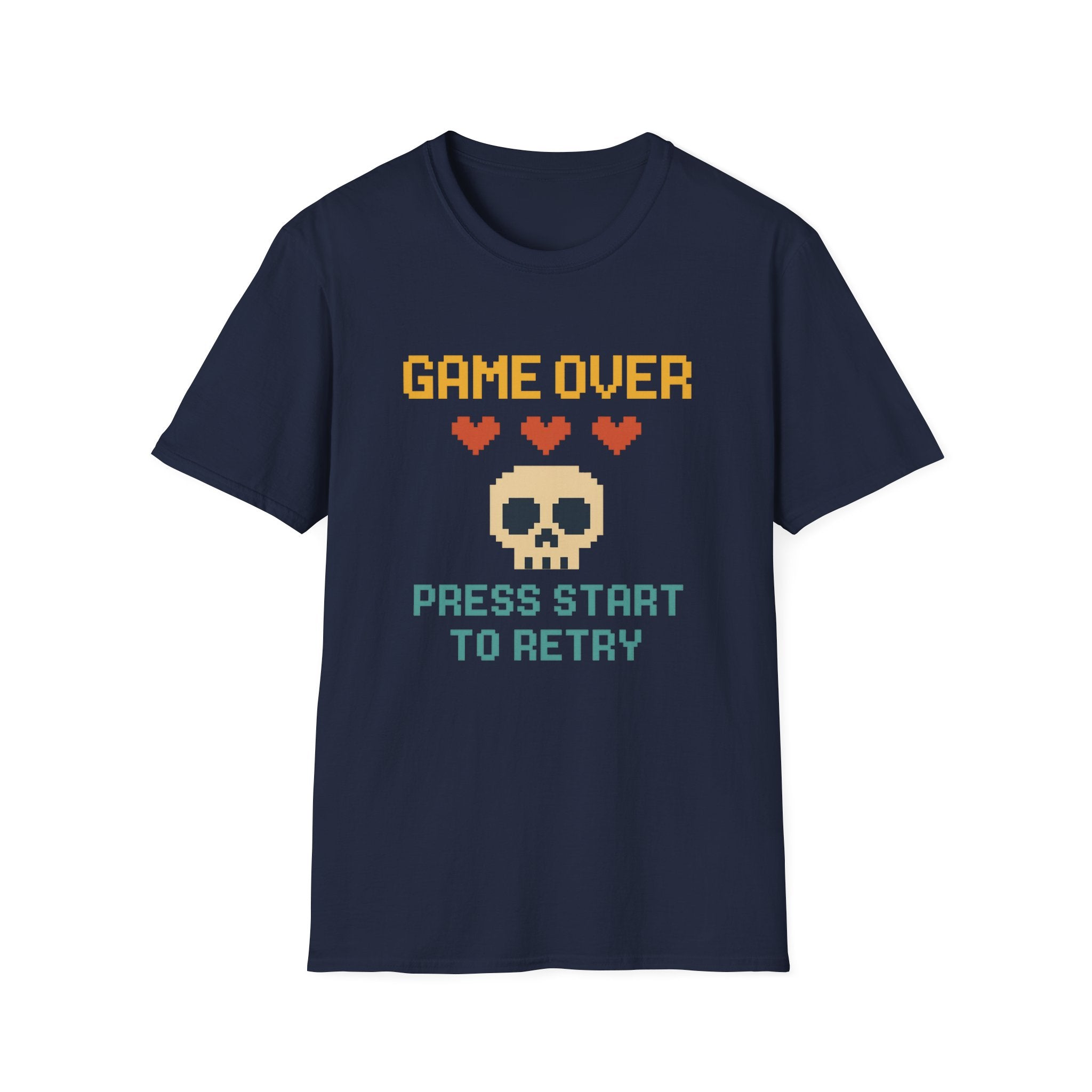 Game Over Vibe Unisex T-Shirt, Fun Gamer Tee, Retro Video Game Shirt, Gift for Gamers, Casual Wear, Everyday Style