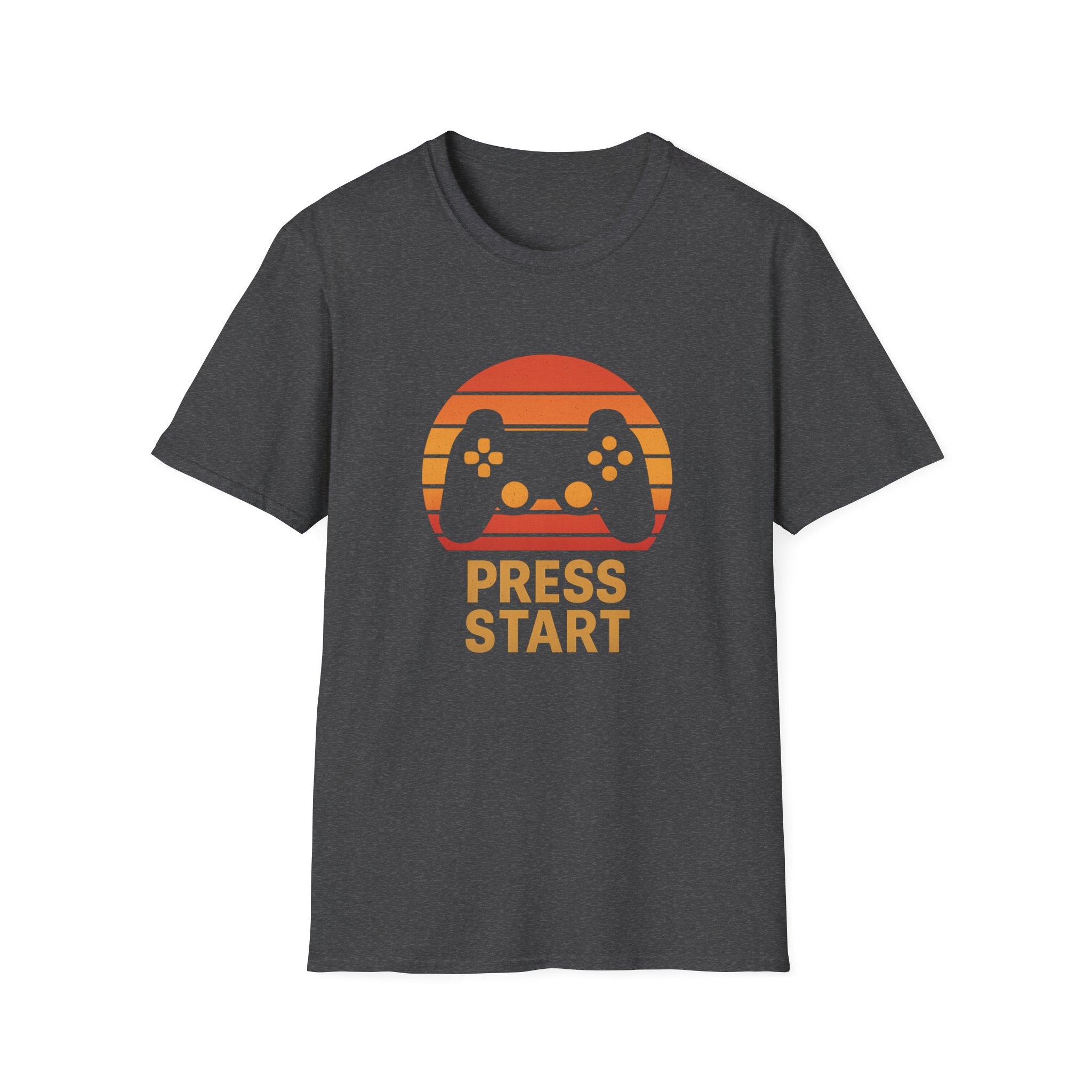 Retro Gamer T-Shirt - Press Start, Unisex Game Tee, Video Game Shirt, Gift for Gamers, Casual Wear, Vintage Gaming Style