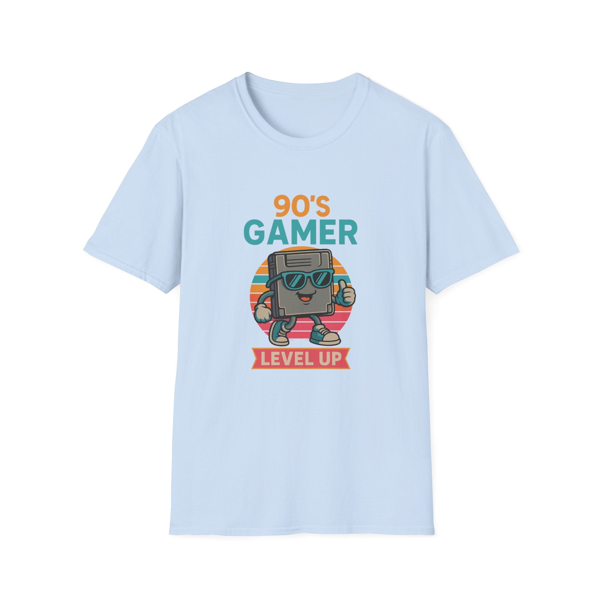 90's Gamer Level Up Unisex Softstyle T-Shirt, Retro Gaming Tee, Gift for Gamers, Nostalgic Apparel, Birthday Present, Casual Wear