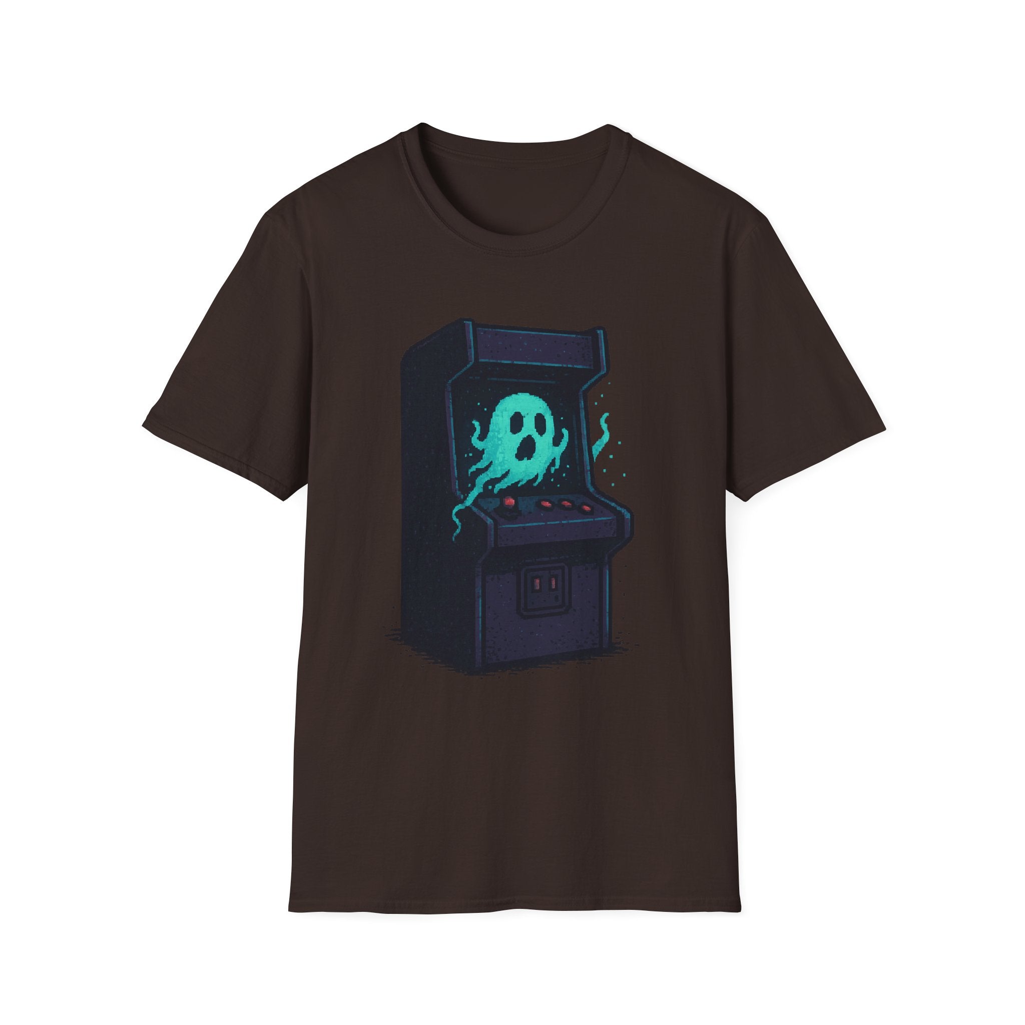 Retro Gaming Tee with Ghost Design, Unisex Softstyle T-Shirt, Perfect for Gamers, Birthday Gift, Halloween Costume, Casual Wear
