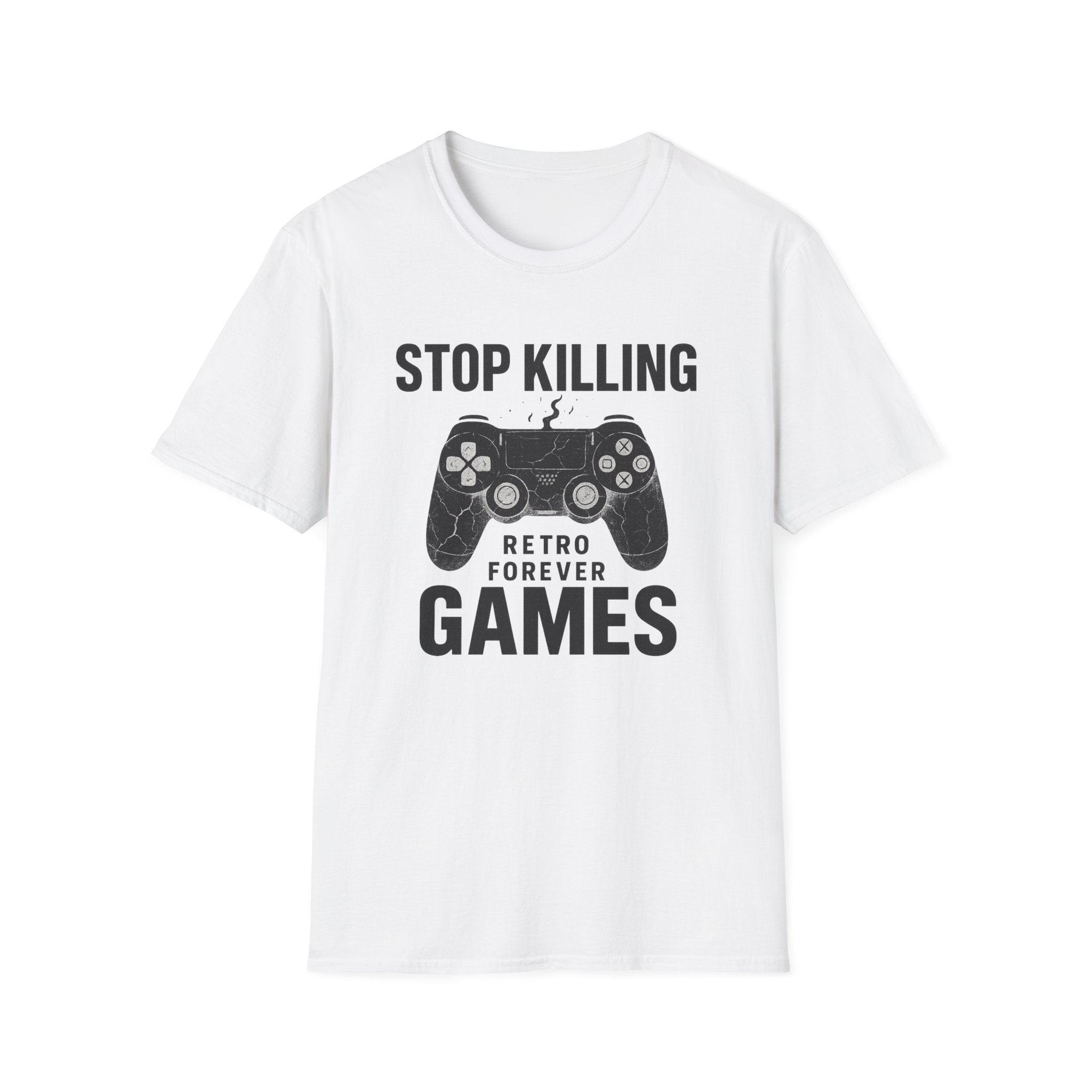 Retro Gaming T-Shirt, Stop Killing Games Tee, Gamer Gift, Video Game Apparel, Unisex Softstyle Shirt, Perfect for Birthdays, Holidays