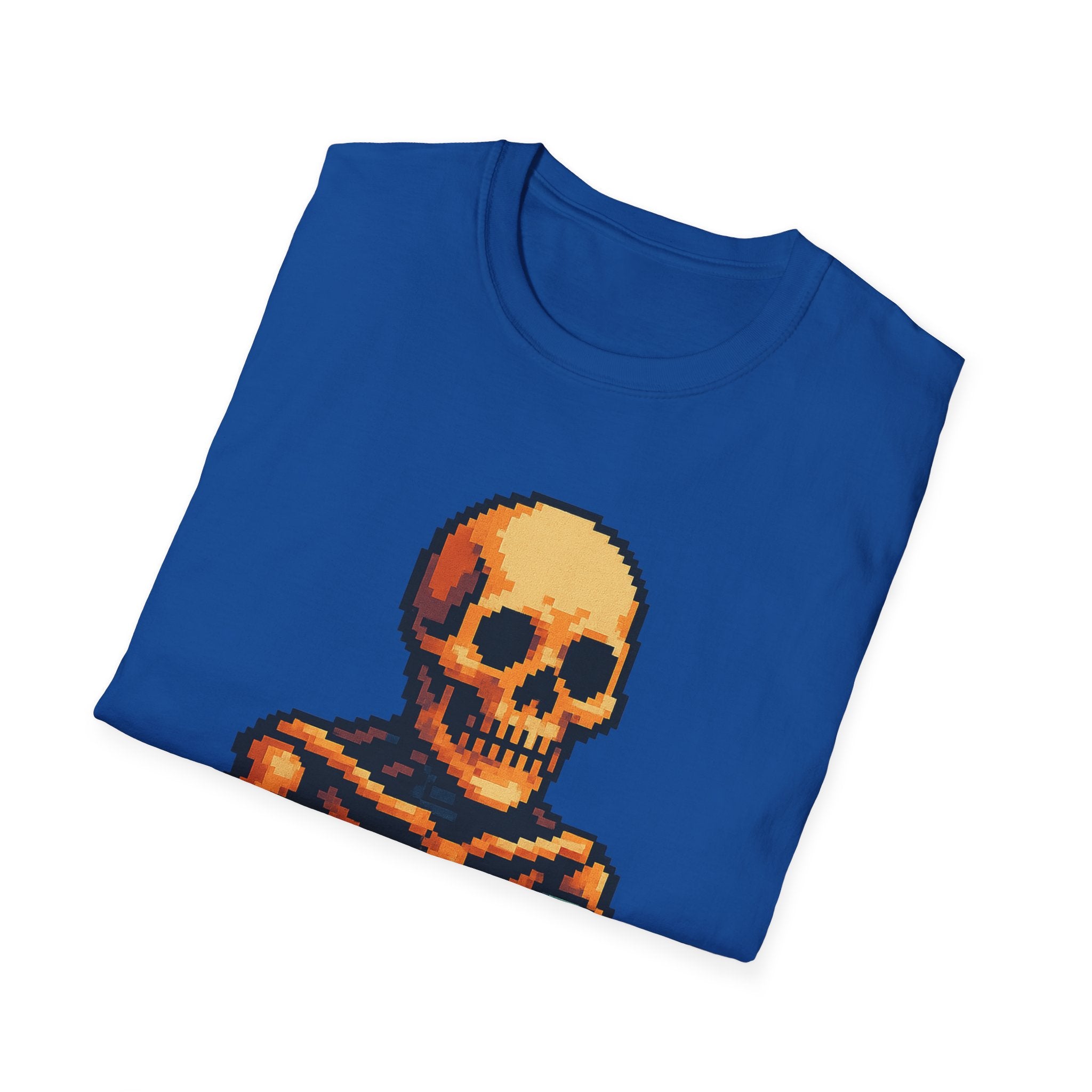Retro Gamer Skeleton Unisex T-Shirt | Fun Graphic Tee for Gamers | Perfect for Halloween, Gaming Events, Casual Wear, Gift Ideas