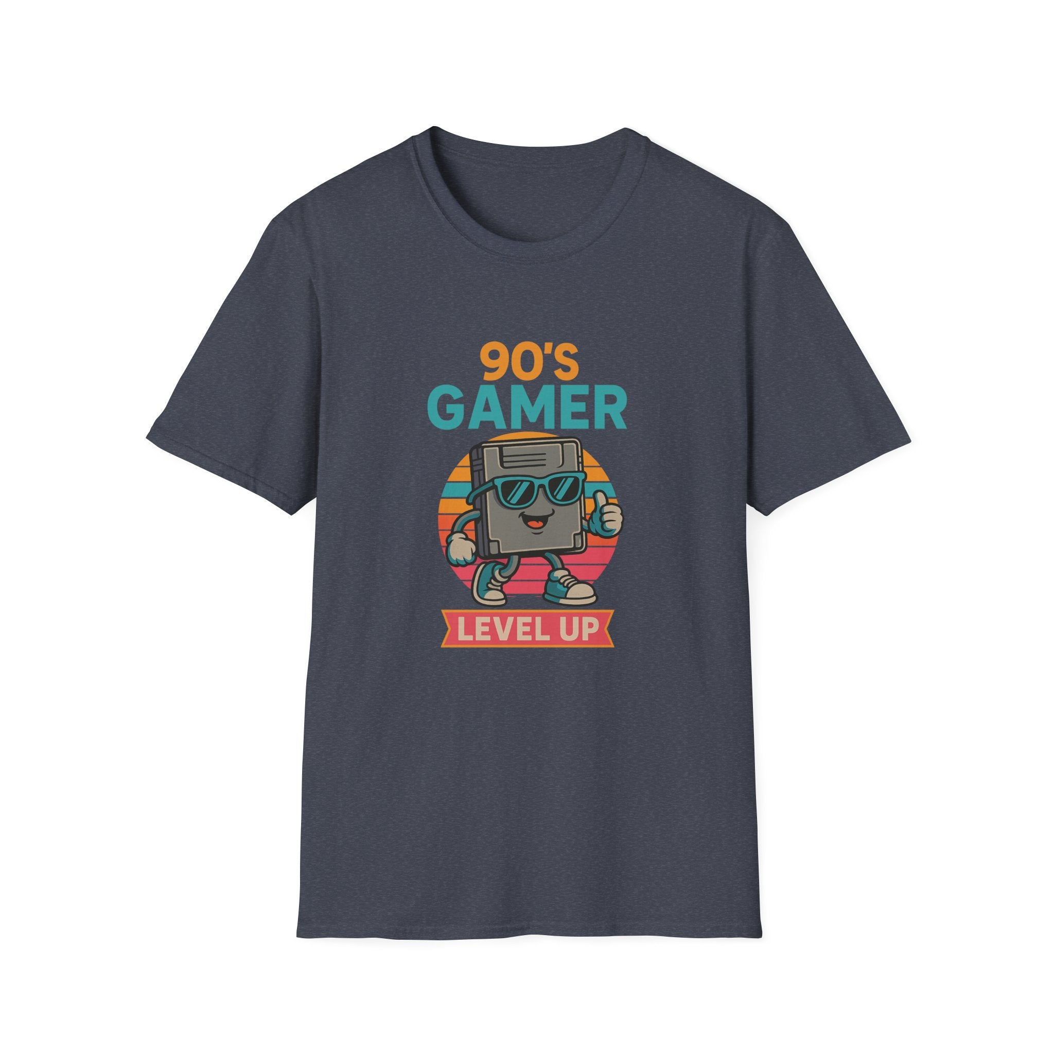 90's Gamer Level Up Unisex Softstyle T-Shirt, Retro Gaming Tee, Gift for Gamers, Nostalgic Apparel, Birthday Present, Casual Wear