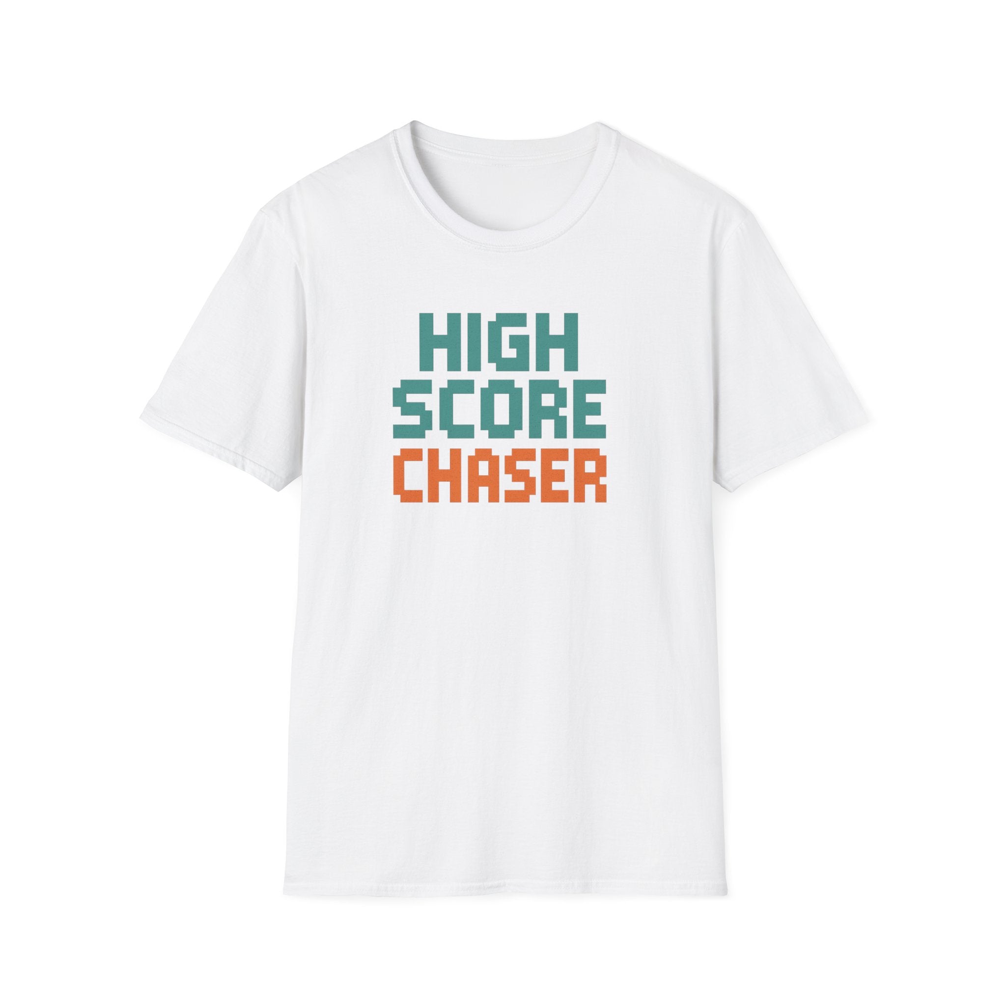 High Score Chaser T-Shirt - Retro Gamer Tee, Cute Gift for Gamers, Birthday, Christmas, Unisex Softstyle Tee