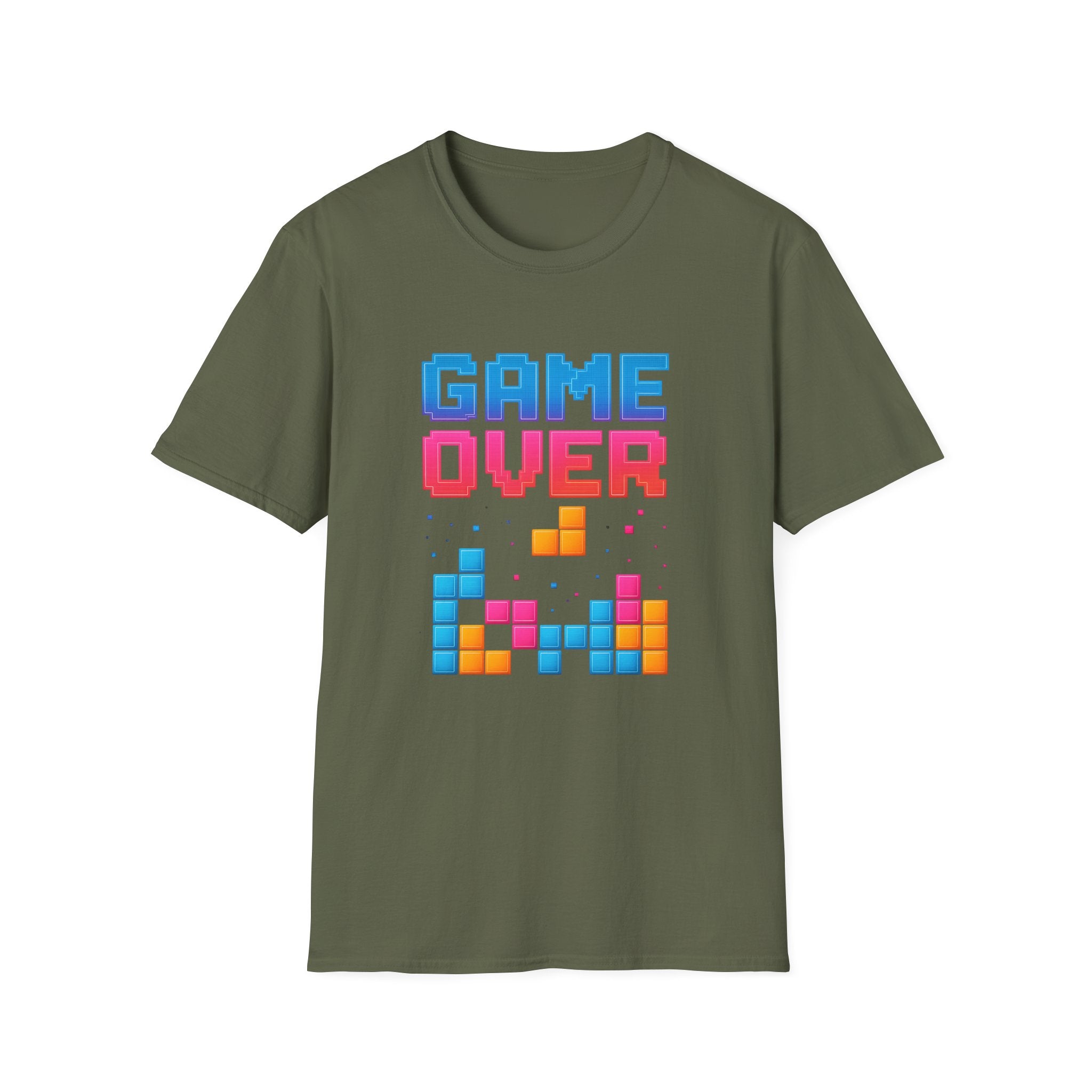 Retro Gamer T-Shirt - Game Over Tee, Unisex Softstyle Shirt, Video Game Apparel, Gamer Gift, Casual Wear, Birthday Present