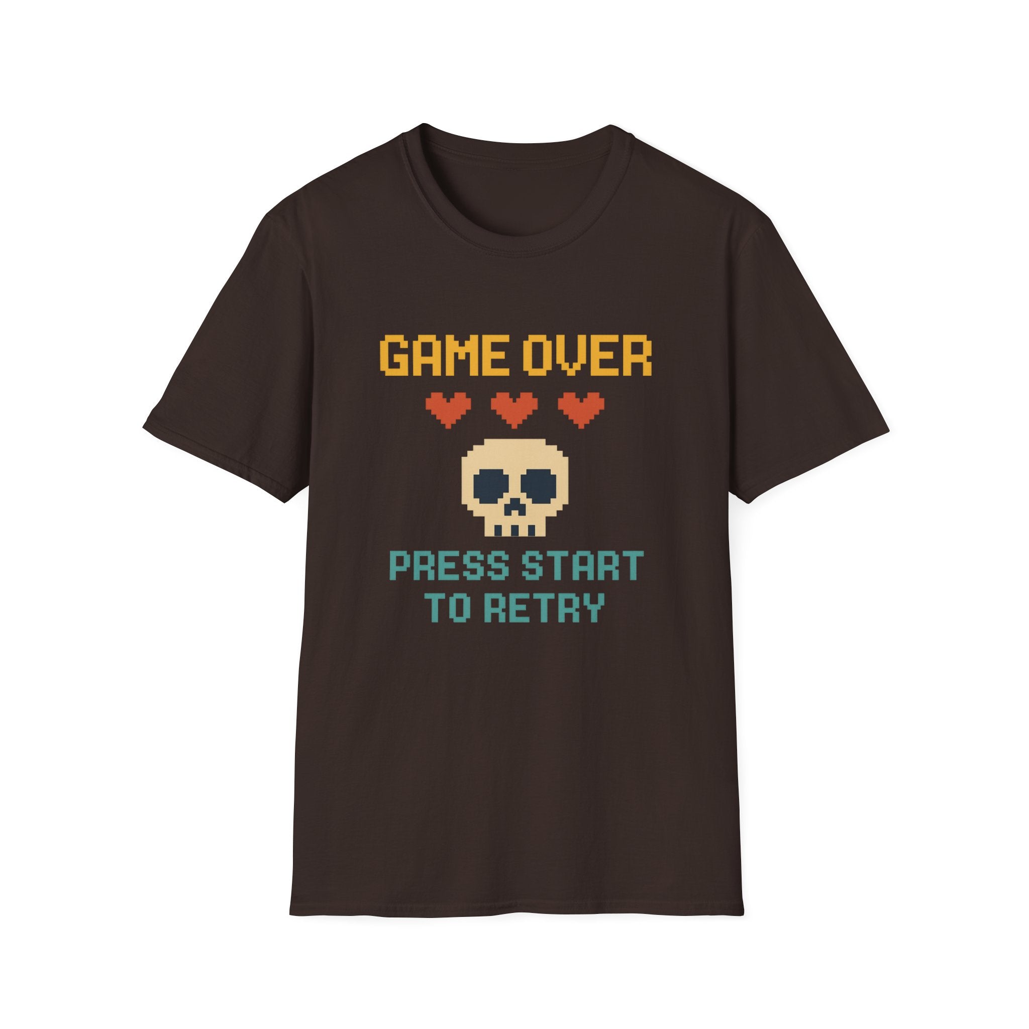 Game Over Vibe Unisex T-Shirt, Fun Gamer Tee, Retro Video Game Shirt, Gift for Gamers, Casual Wear, Everyday Style