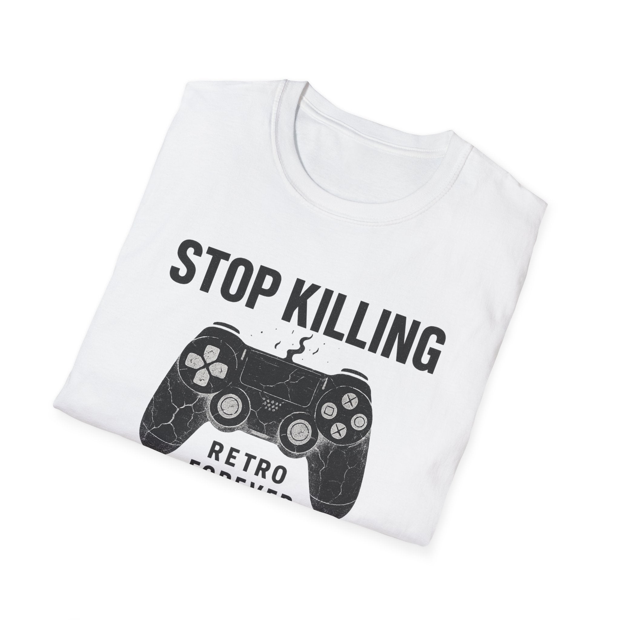 Retro Gaming T-Shirt, Stop Killing Games Tee, Gamer Gift, Video Game Apparel, Unisex Softstyle Shirt, Perfect for Birthdays, Holidays
