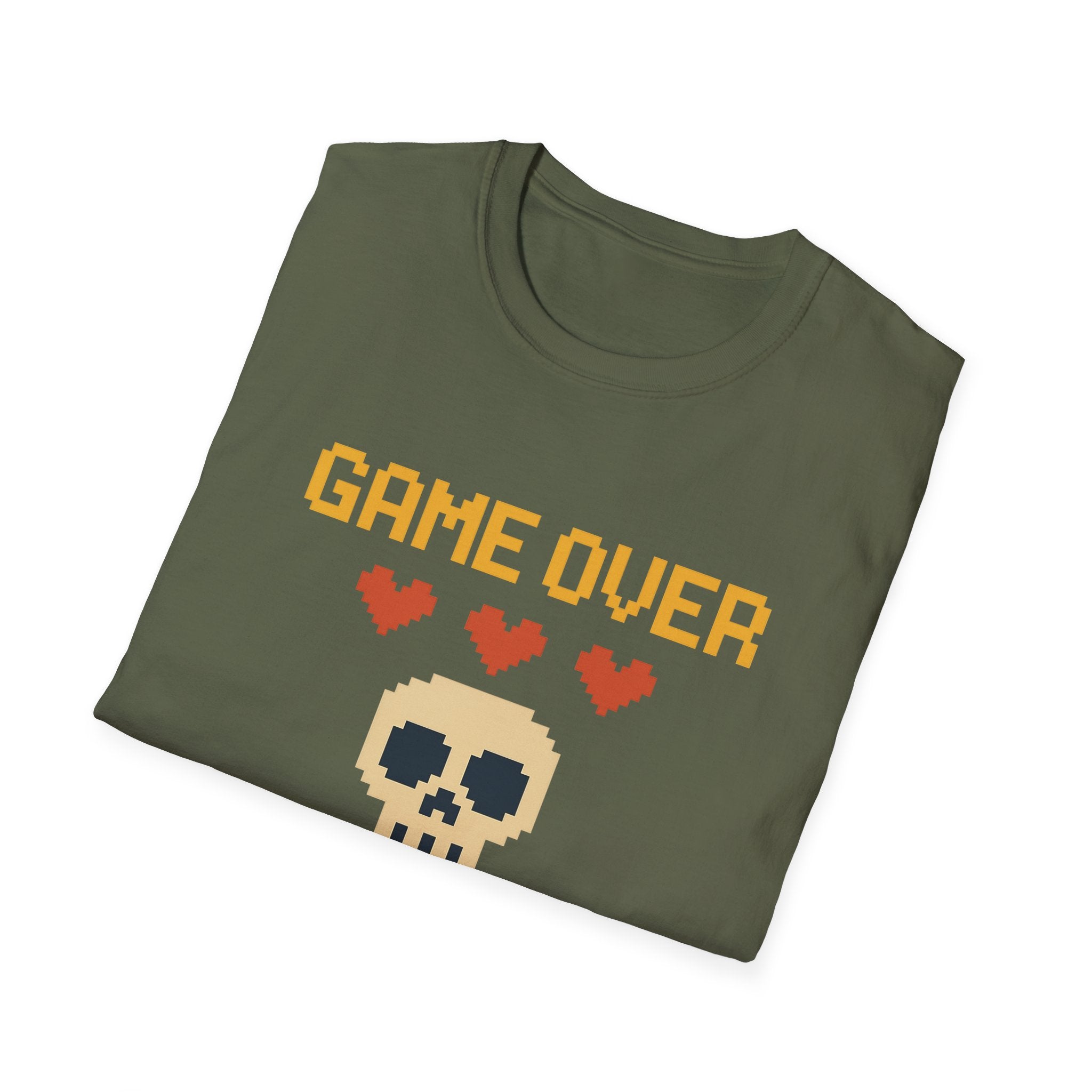 Game Over Vibe Unisex T-Shirt, Fun Gamer Tee, Retro Video Game Shirt, Gift for Gamers, Casual Wear, Everyday Style