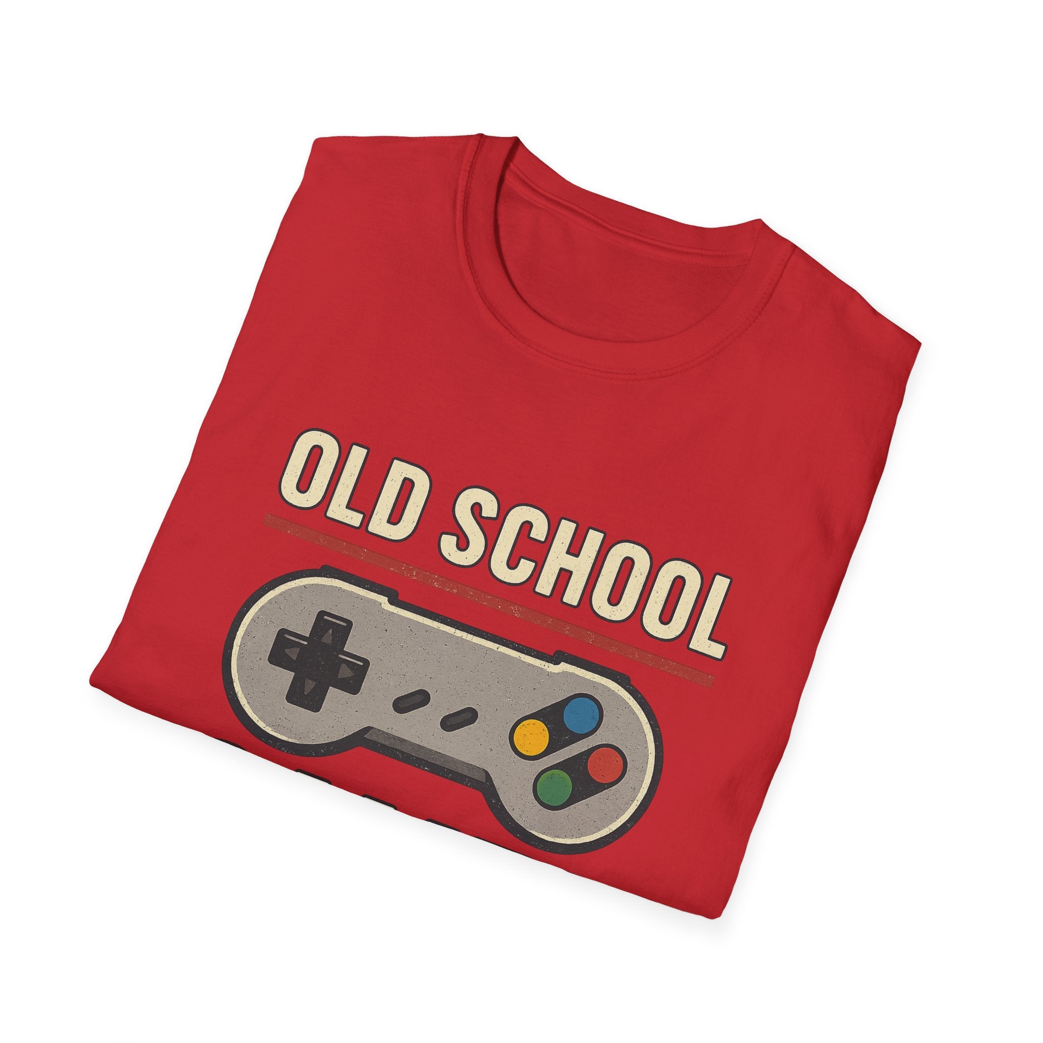 Old School Gamer Unisex Softstyle T-Shirt, Vintage Gamer Tee, Retro Video Game Shirt, Gaming Gift, Nostalgic T-Shirt
