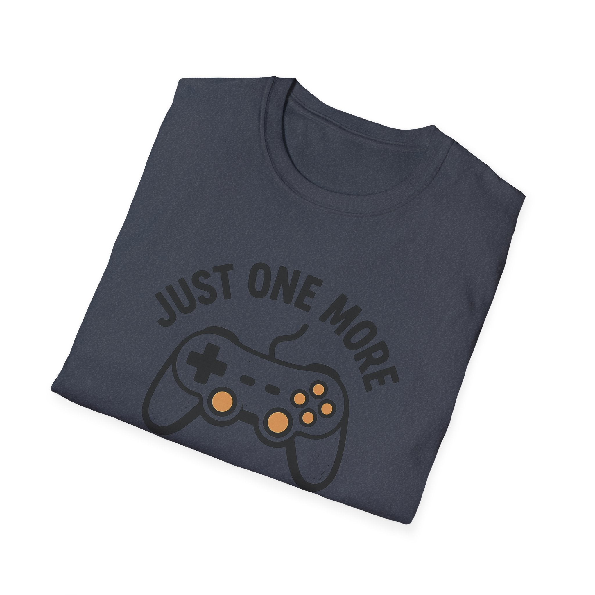 Just One More Game Unisex Softstyle T-Shirt, Gamer Tee, Video Game Shirt, Gift for Gamers, Casual Wear, Birthday Present
