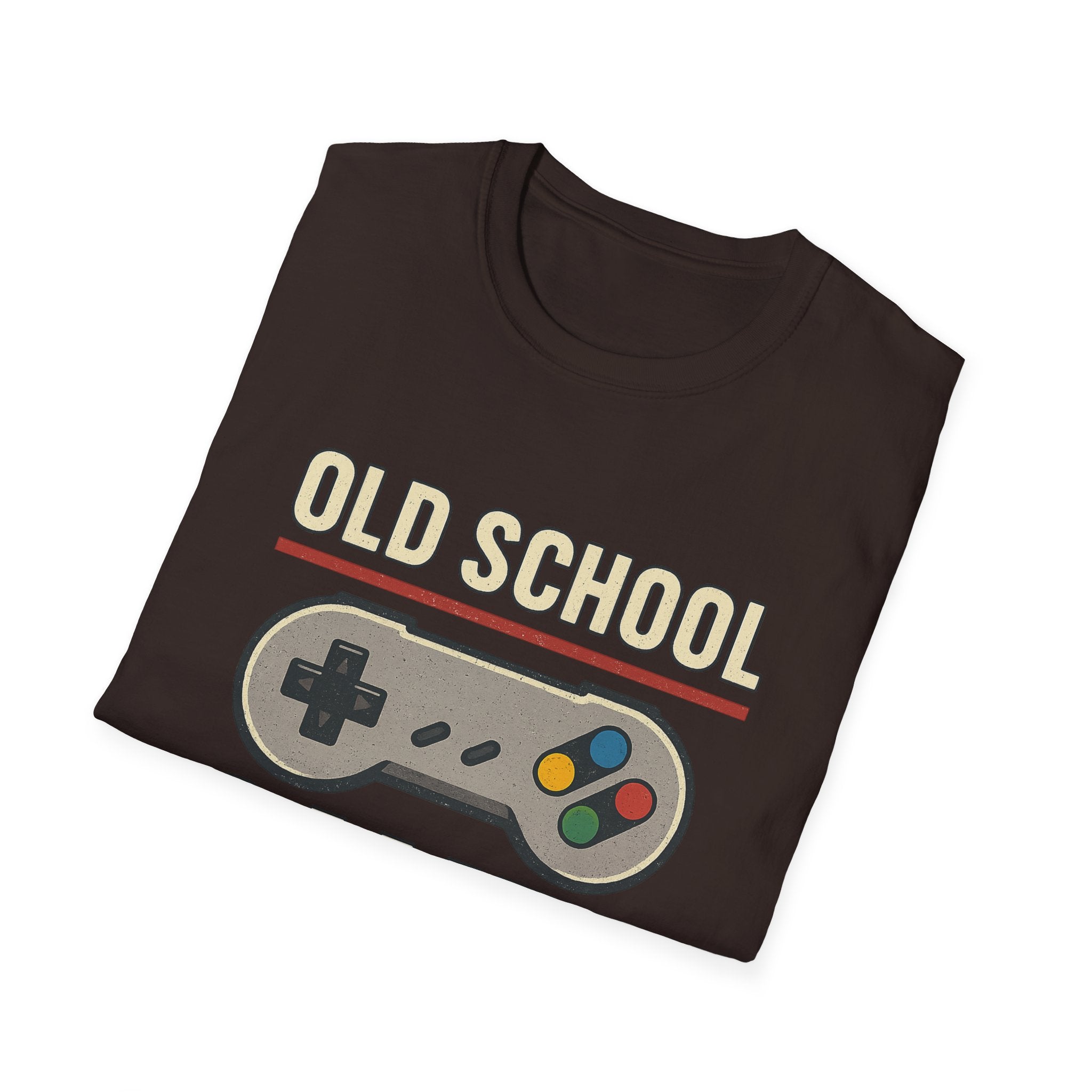 Old School Gamer Unisex Softstyle T-Shirt, Vintage Gamer Tee, Retro Video Game Shirt, Gaming Gift, Nostalgic T-Shirt